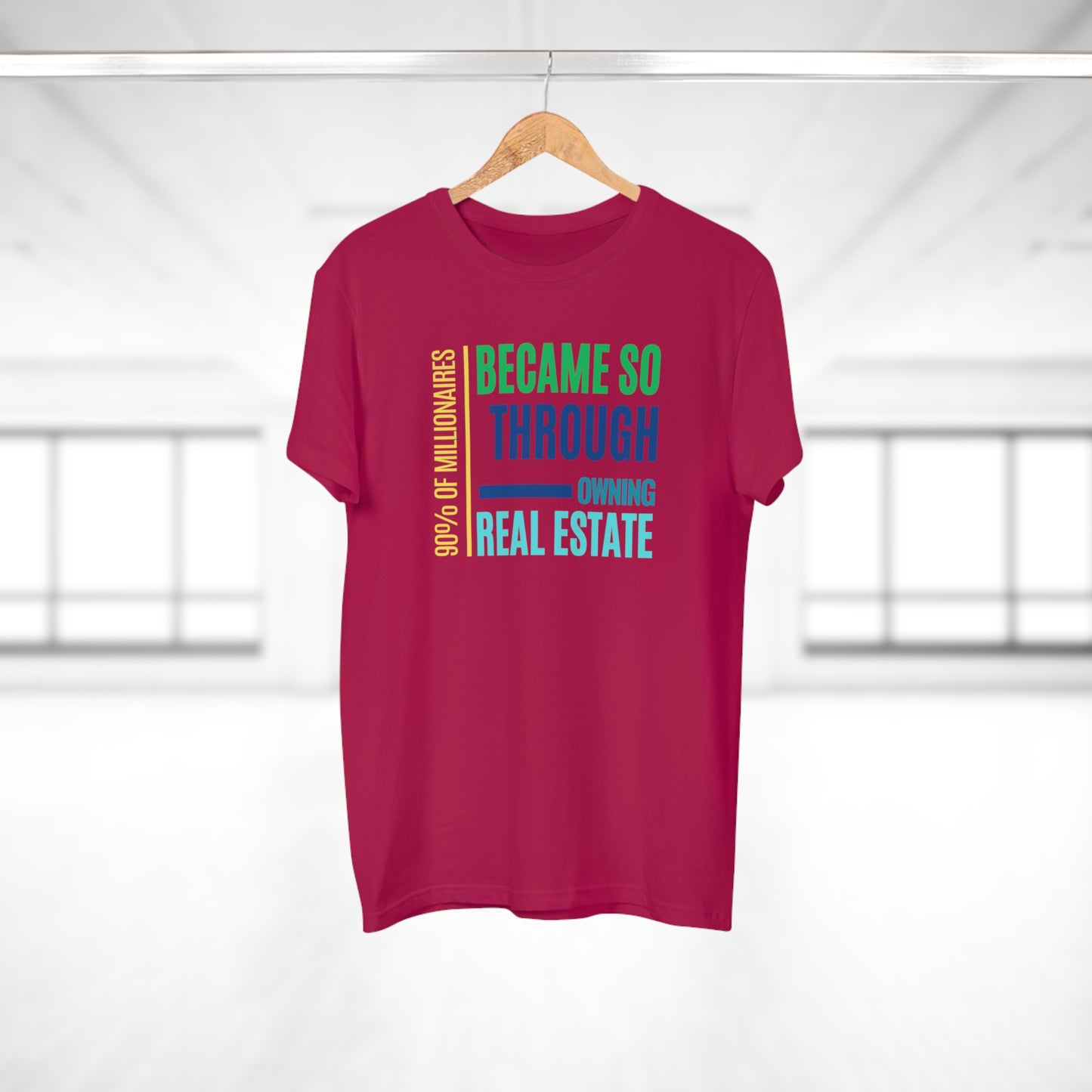 90% of Millionaire became so by Real Estate Single Jersey Men's T-shirt
