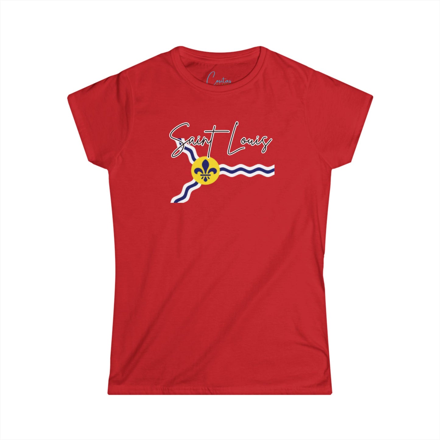 Saint Louis Flag Women's Softstyle Tee - Fun and Vibrant Graphic Tee for Celebrations