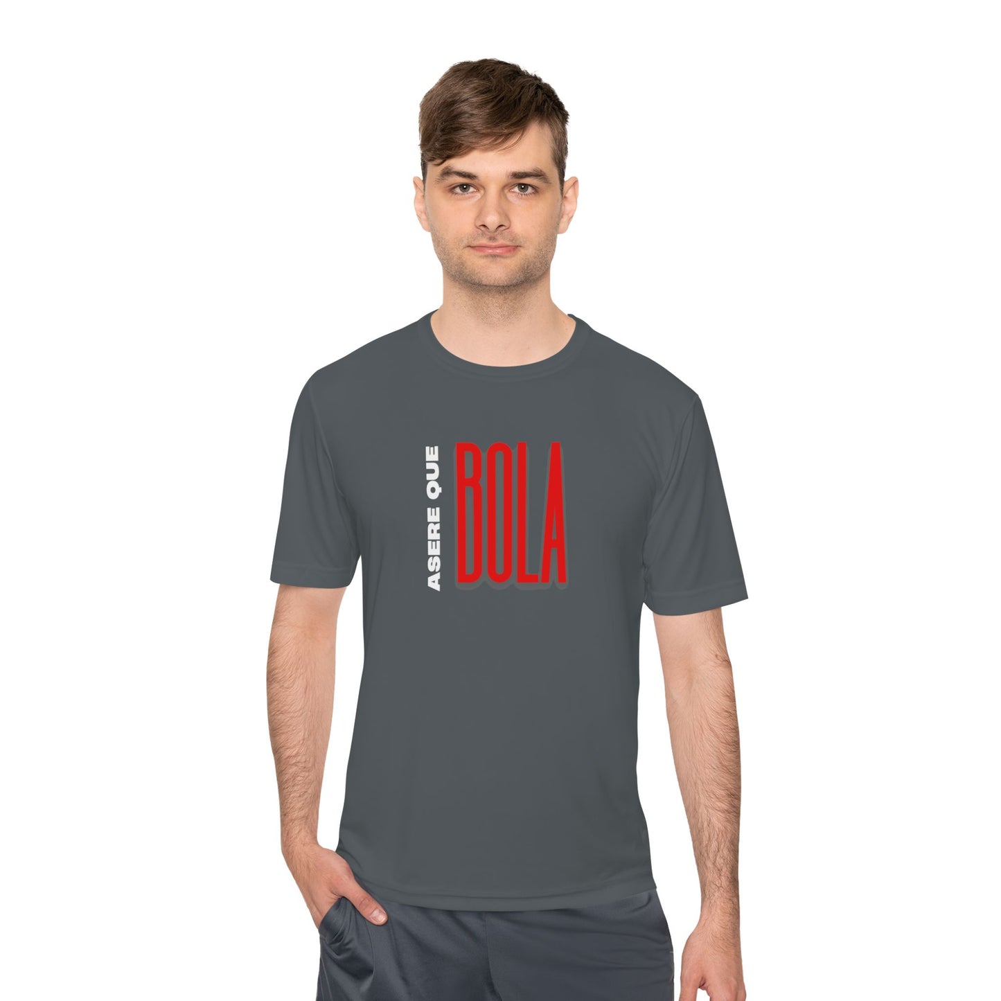 Acere Que Bola Red+White Letters Unisex Moisture Wicking Tee