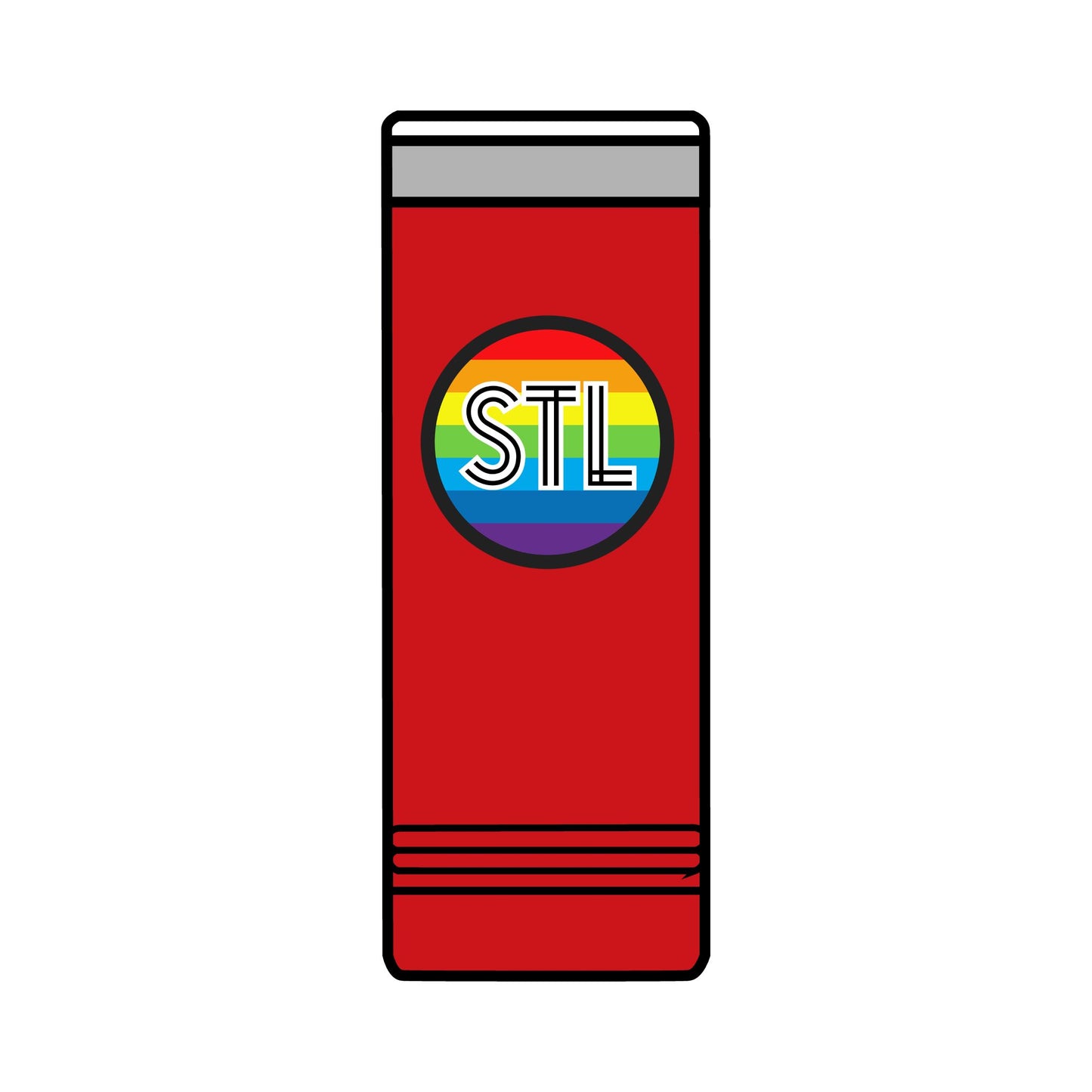Colorful STL & The Lou Skinny Tumbler - 22oz Insulated Travel Mug for Fans