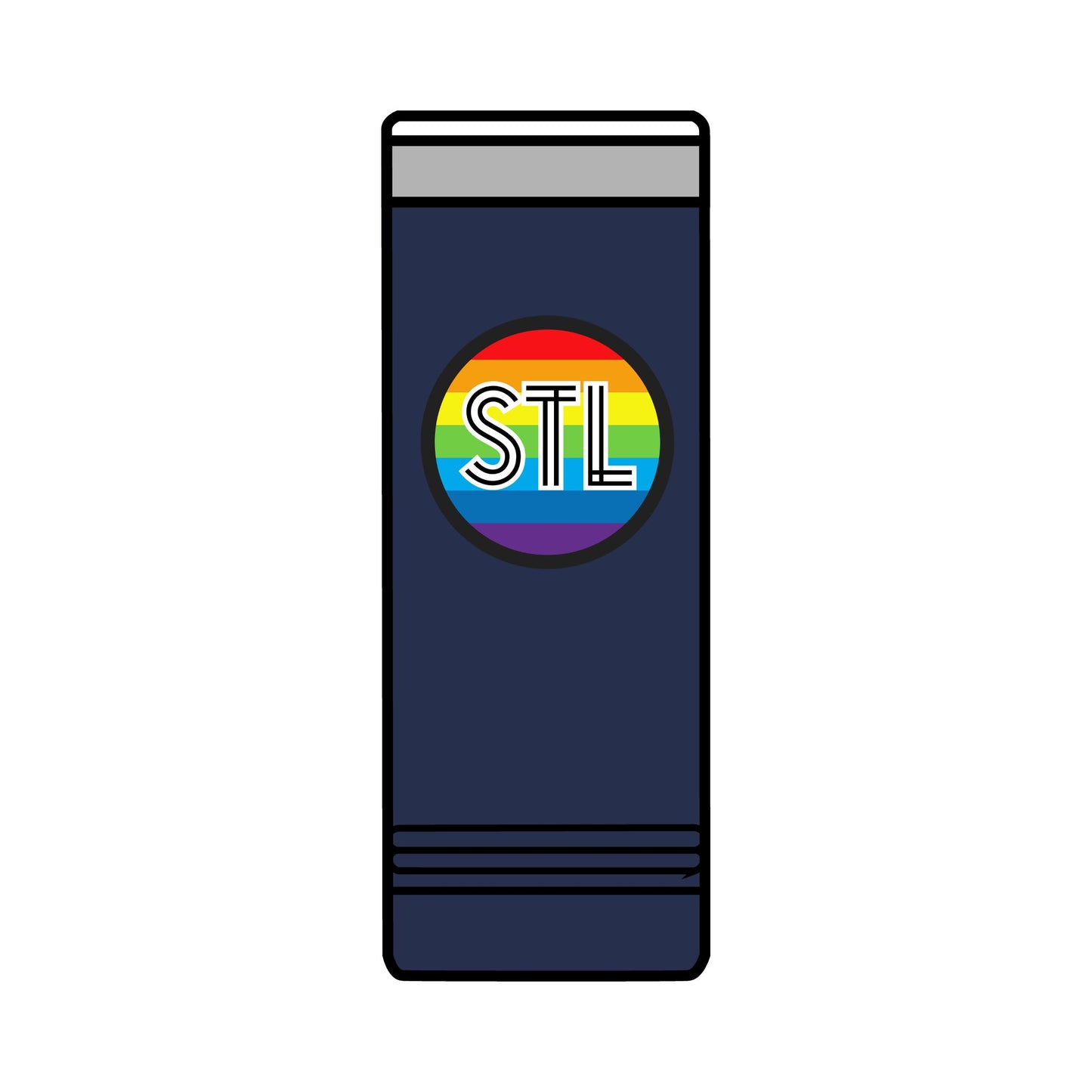 Colorful STL & The Lou Skinny Tumbler - 22oz Insulated Travel Mug for Fans