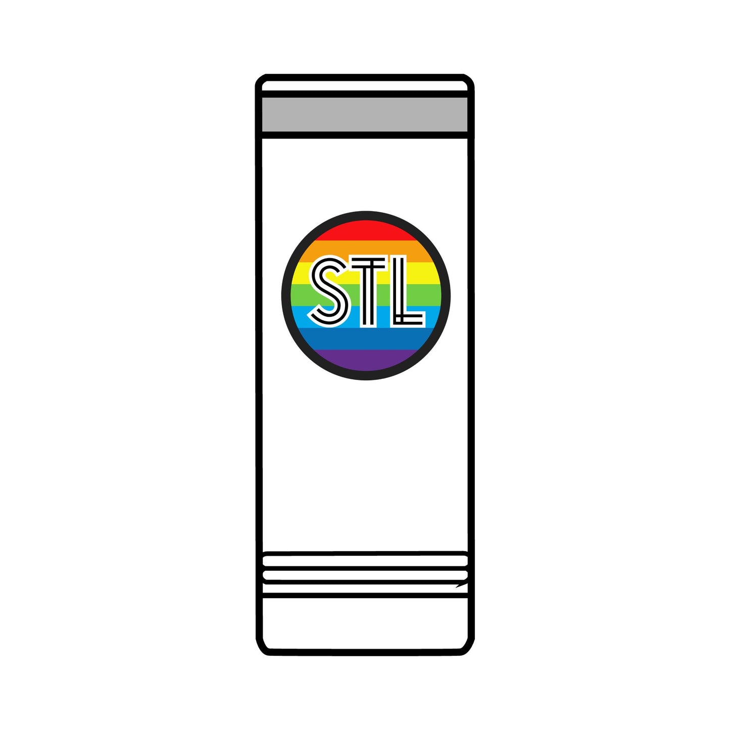 Colorful STL & The Lou Skinny Tumbler - 22oz Insulated Travel Mug for Fans