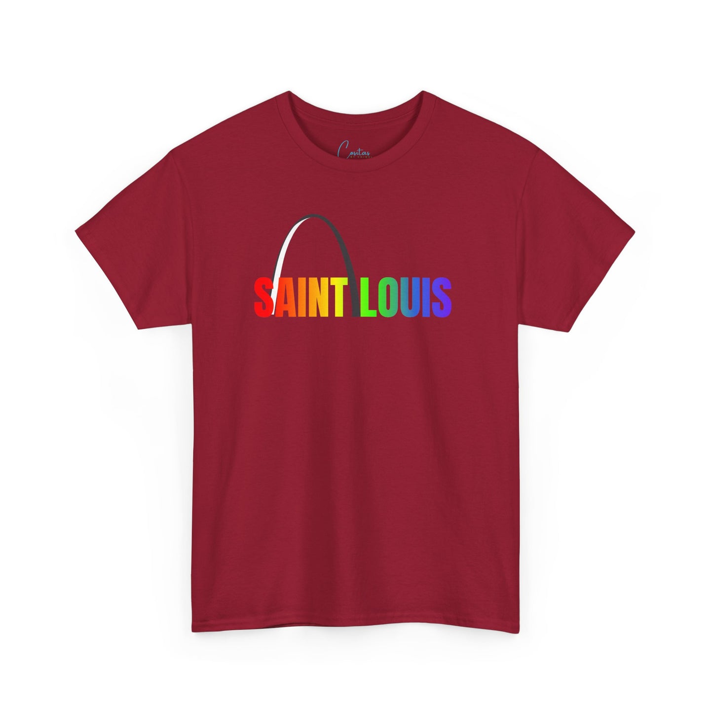 Saint Louis Arch Saint Louis Pride Rainbow Unisex Heavy Cotton Tee
