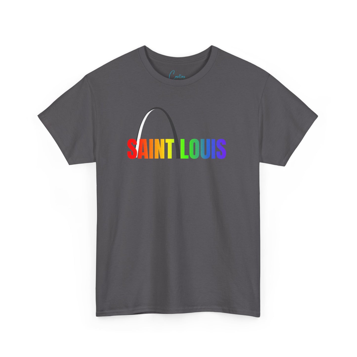 Saint Louis Arch Saint Louis Pride Rainbow Unisex Heavy Cotton Tee