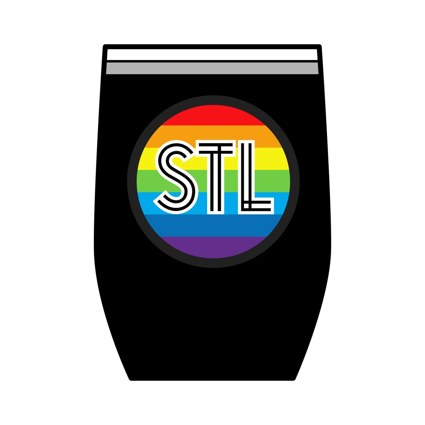 The Lou STL Rainbow Wine Tumbler, 12oz