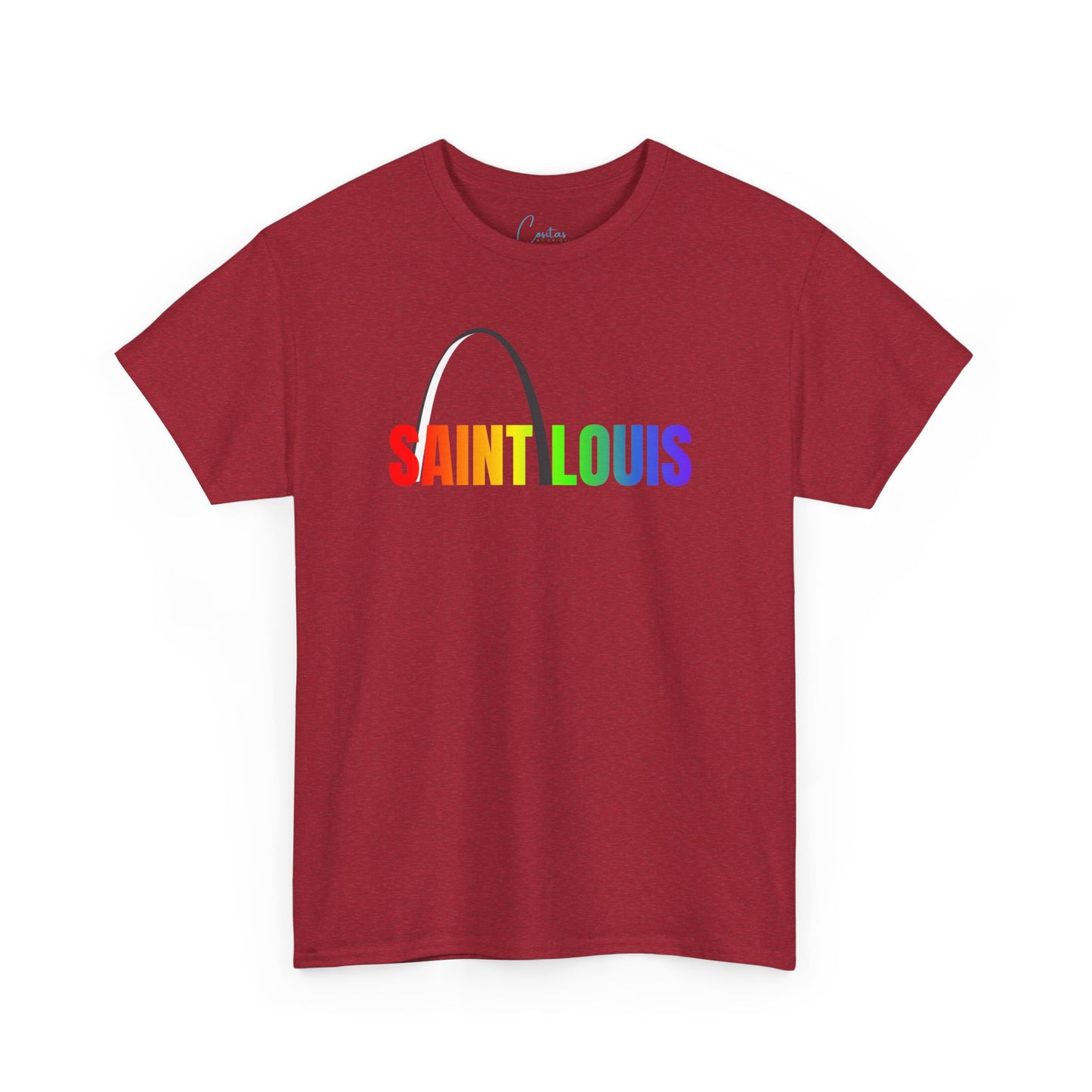 Saint Louis Arch Saint Louis Pride Rainbow Unisex Heavy Cotton Tee