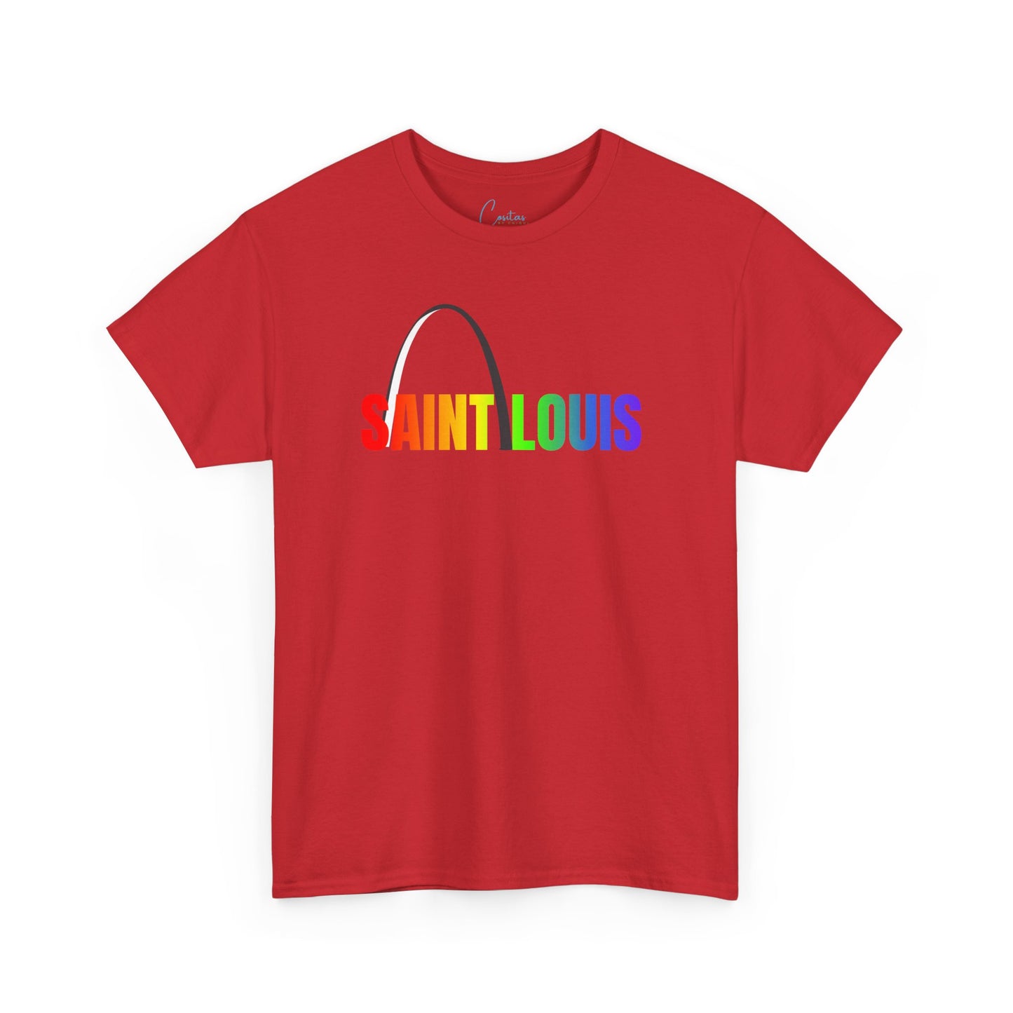 Saint Louis Arch Saint Louis Pride Rainbow Unisex Heavy Cotton Tee