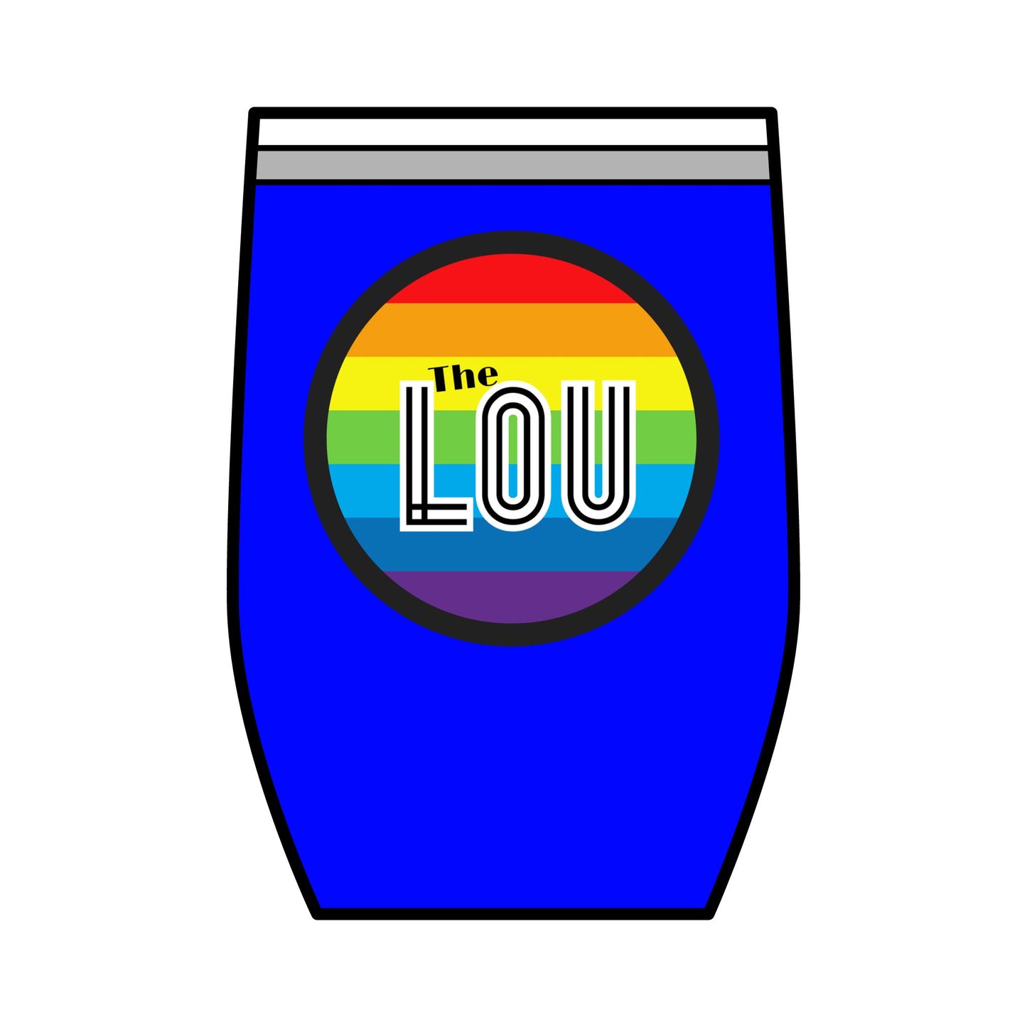 The Lou STL Rainbow Wine Tumbler, 12oz