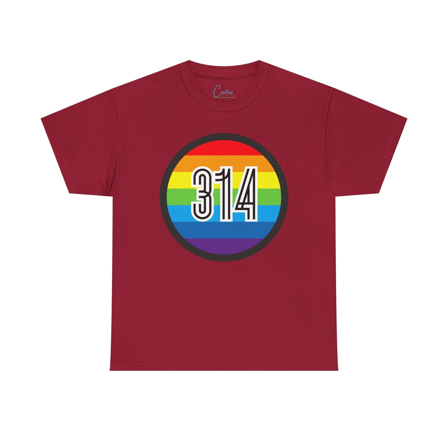 314 STL Saint Louis Pride Rainbow Unisex Heavy Cotton Tee