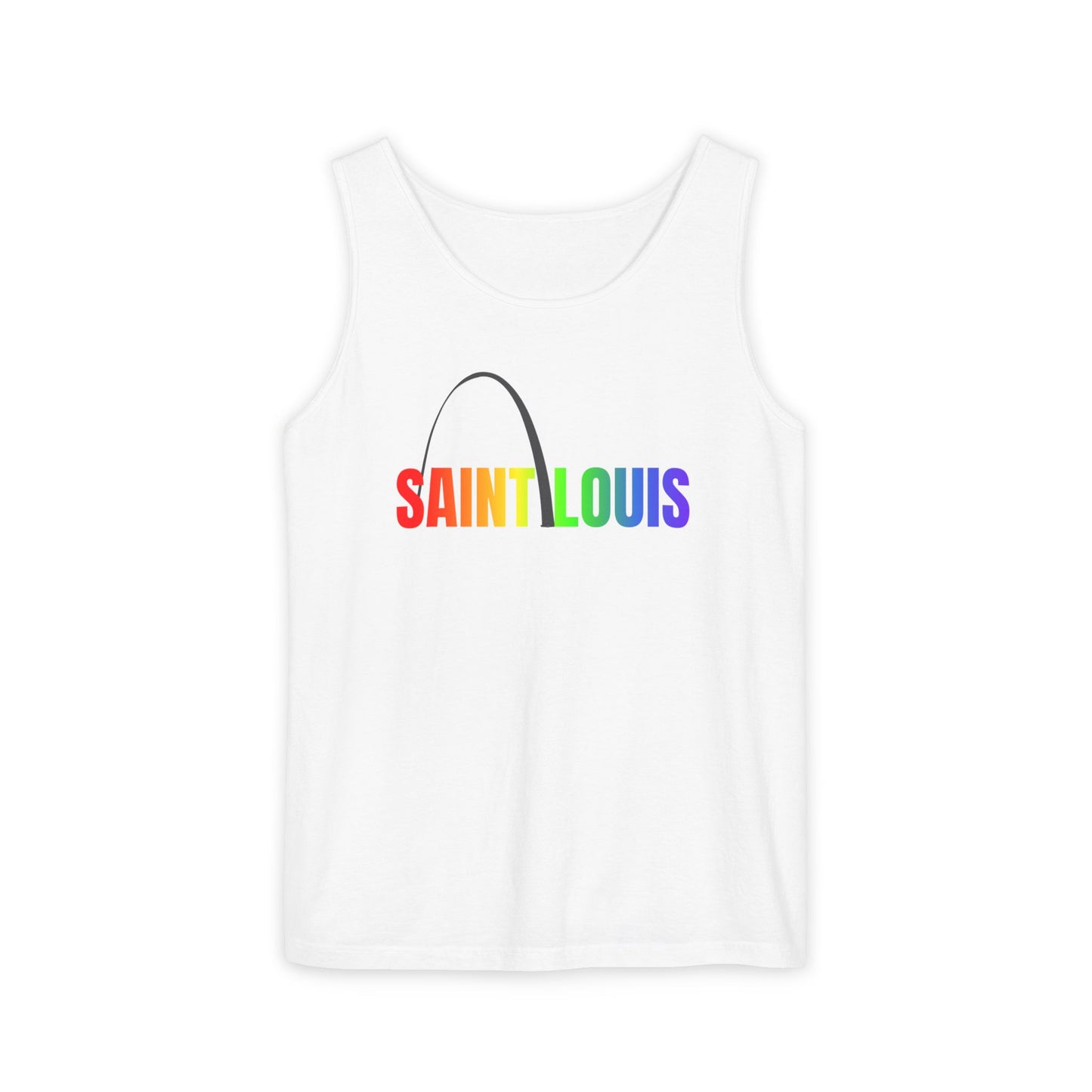 Saint Louis Arch Rainbow Single Jersey Men's Tank