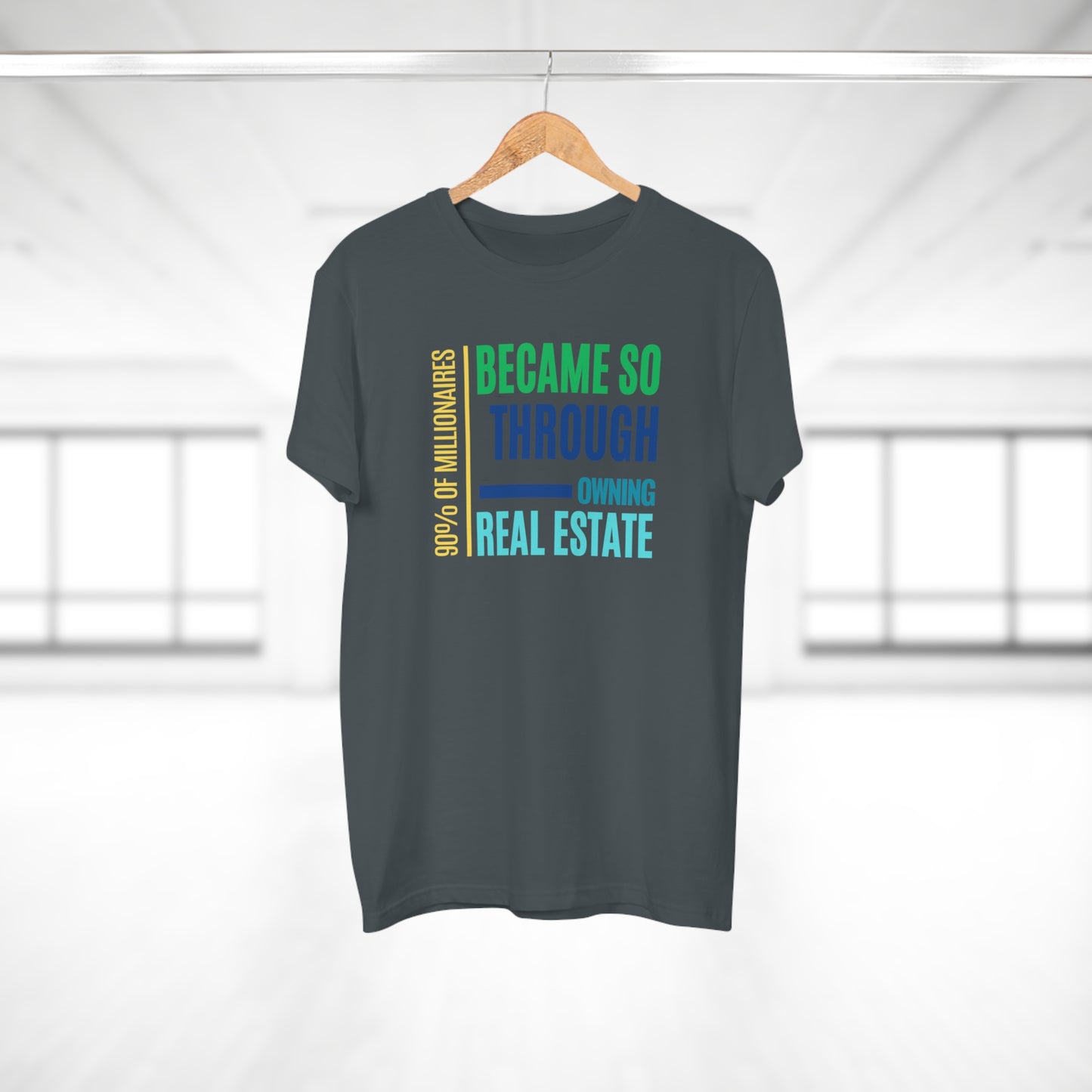 90% of Millionaire became so by Real Estate Single Jersey Men's T-shirt