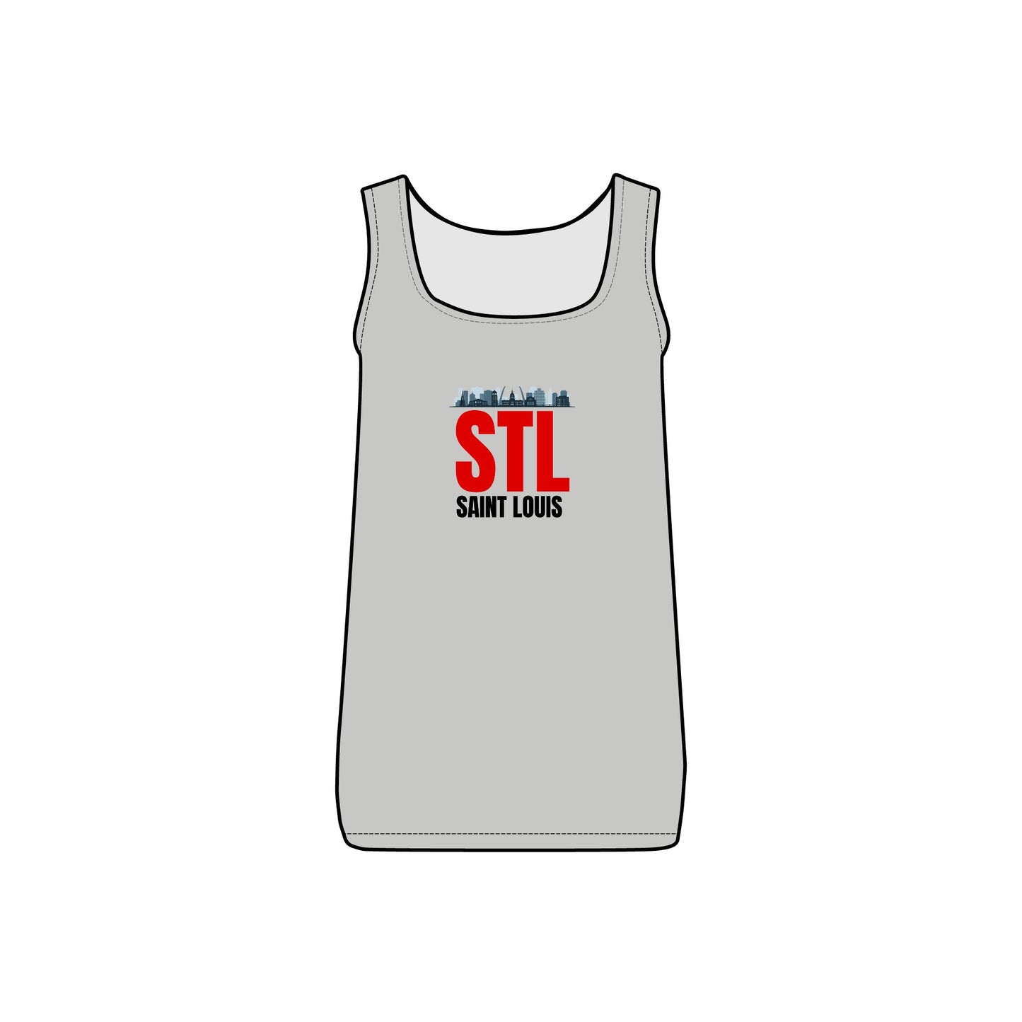 STL St. Louis Skyline RED - Women's Softstyle Tank