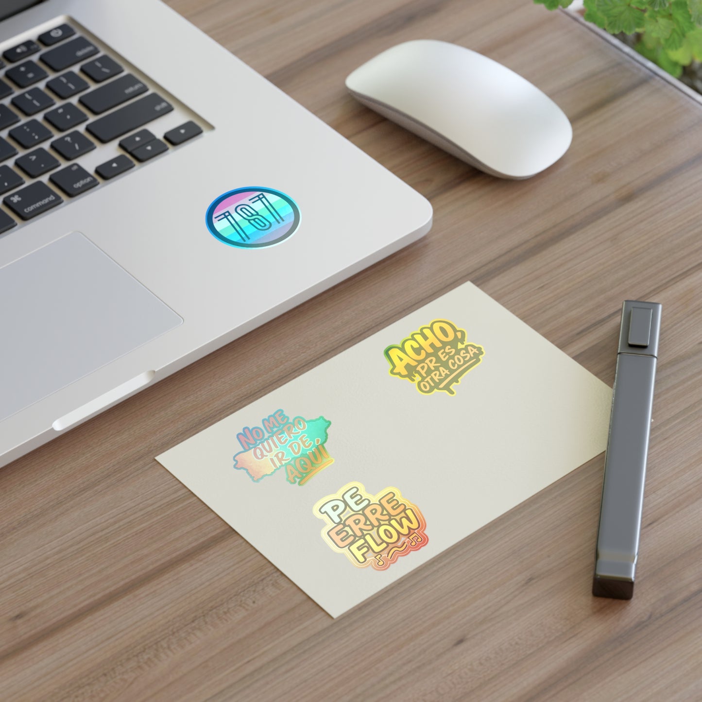 Puerto Rico Spanish Phrase Sticker Sheet — "No me quiero ir de aquí", "Acho" & 787 Rainbow Decals