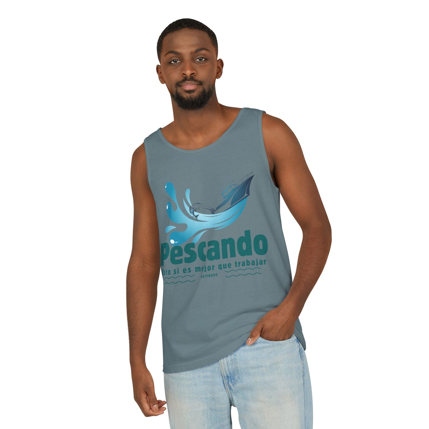 Pescando: Mejor que trabajar Single Jersey Men's Tank