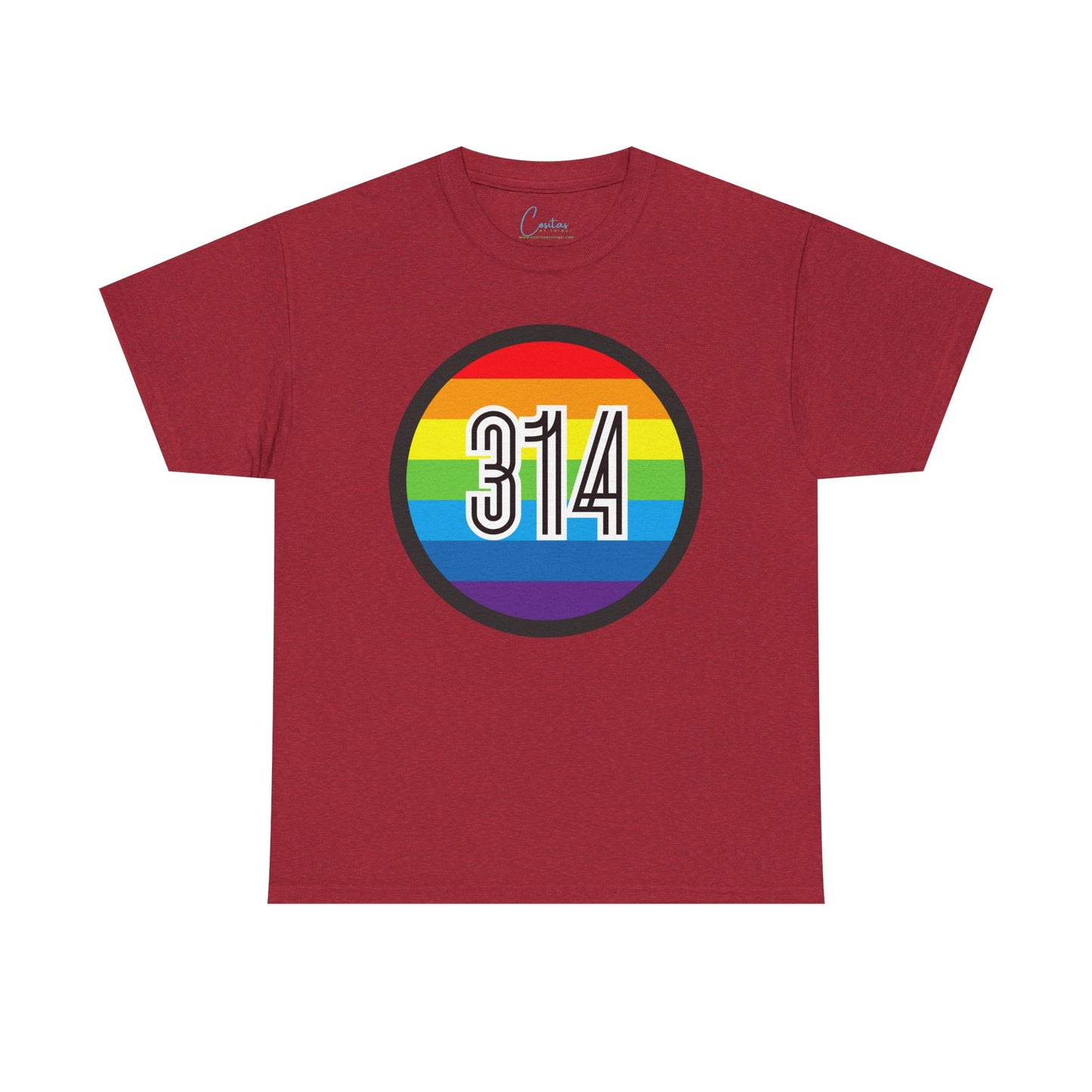 314 STL Saint Louis Pride Rainbow Unisex Heavy Cotton Tee