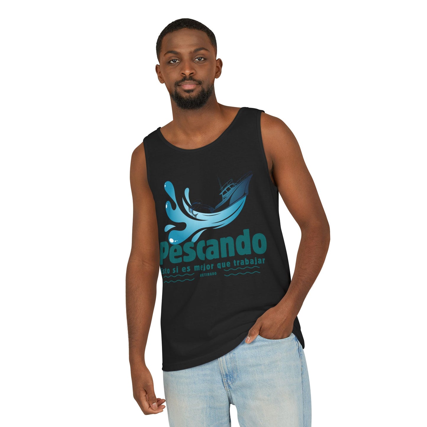 Pescando: Mejor que trabajar Single Jersey Men's Tank