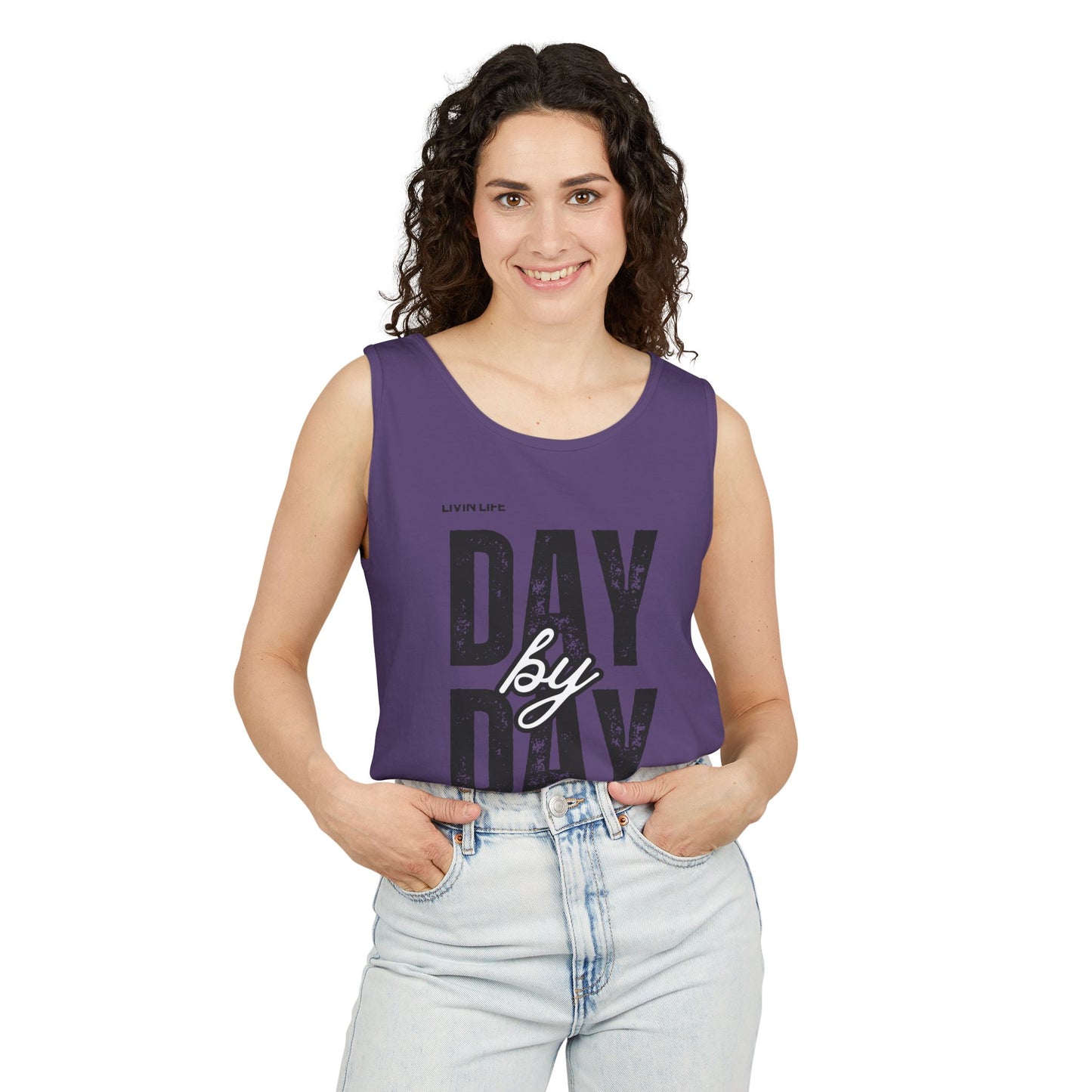 Livin Life Day by Day Unisex Jersey Short Sleeve Tank