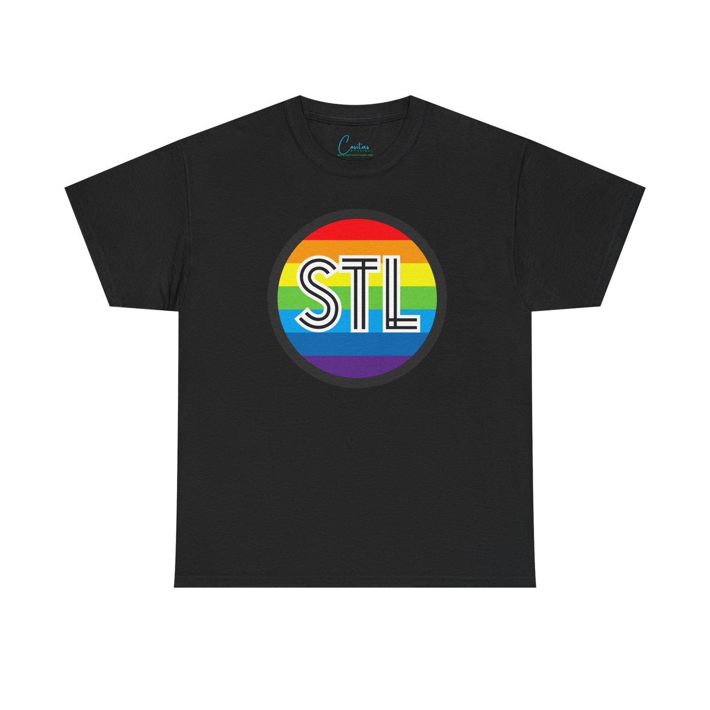 The Lou STL Saint Louis Pride Rainbow Unisex Heavy Cotton Tee