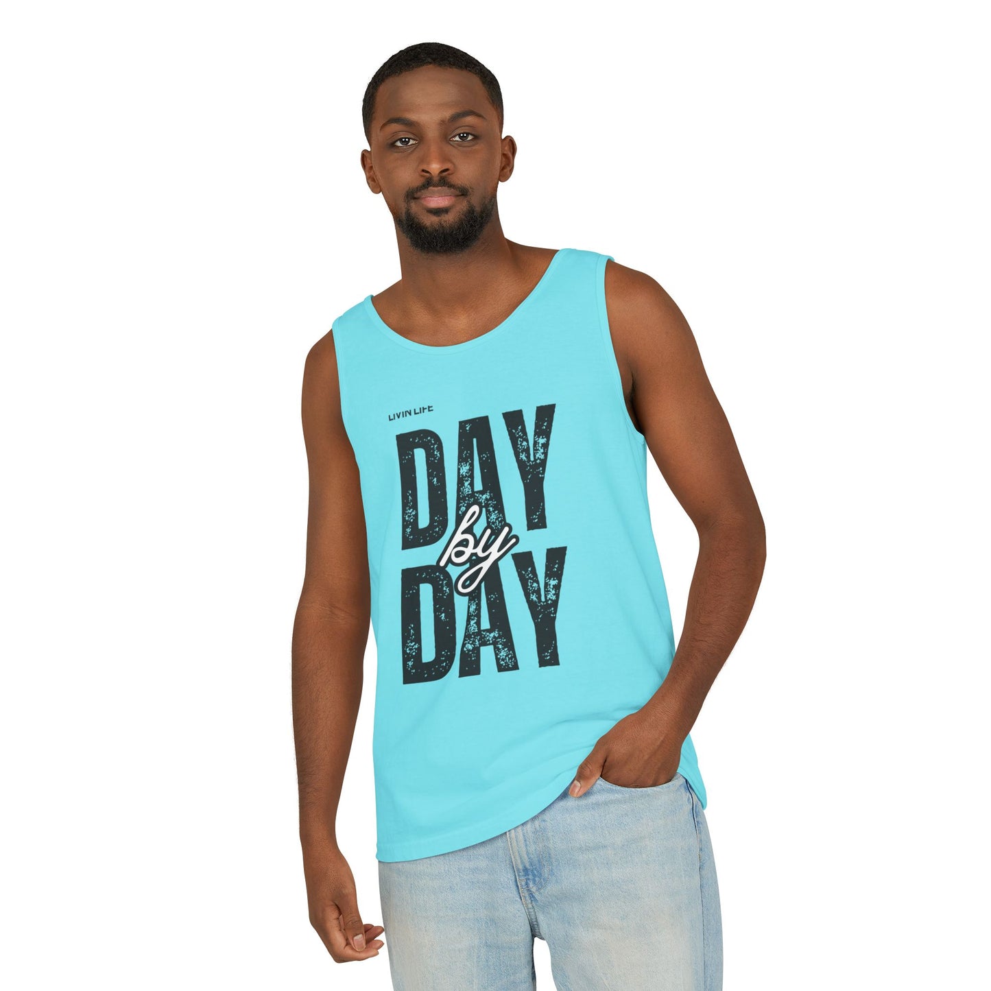 Livin Life Day by Day Unisex Jersey Short Sleeve Tank