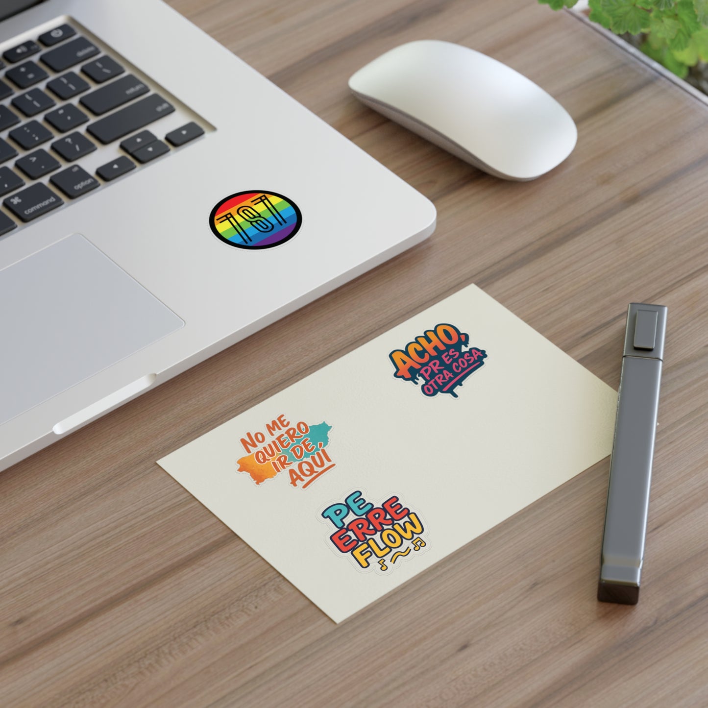Puerto Rico Spanish Phrase Sticker Sheet — "No me quiero ir de aquí", "Acho" & 787 Rainbow Decals