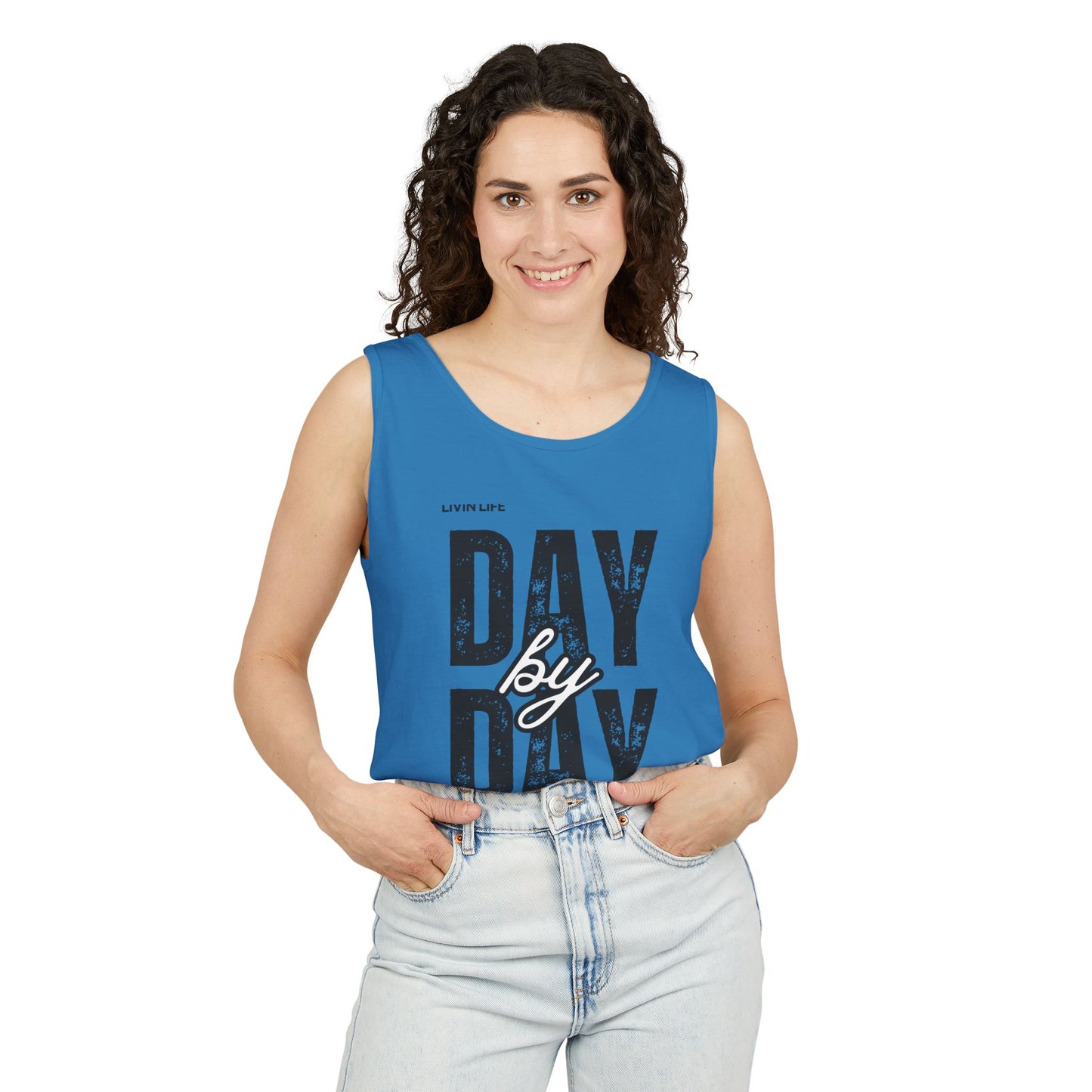 Livin Life Day by Day Unisex Jersey Short Sleeve Tank