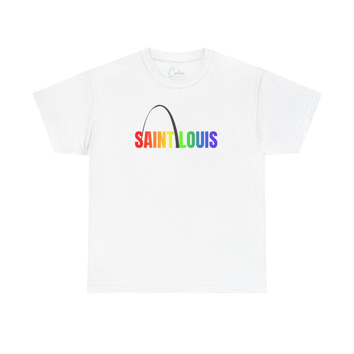 Saint Louis Arch Saint Louis Pride Rainbow Unisex Heavy Cotton Tee