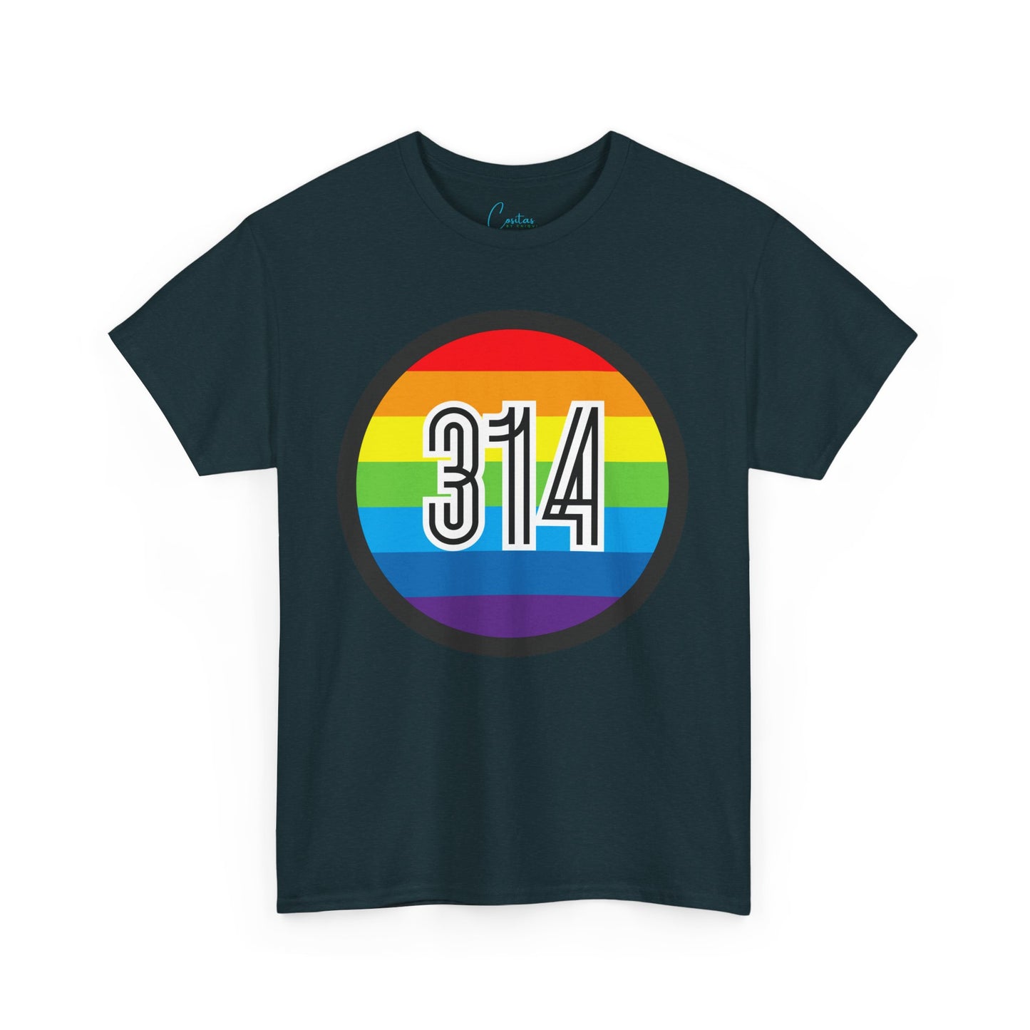 314 STL Saint Louis Pride Rainbow Unisex Heavy Cotton Tee