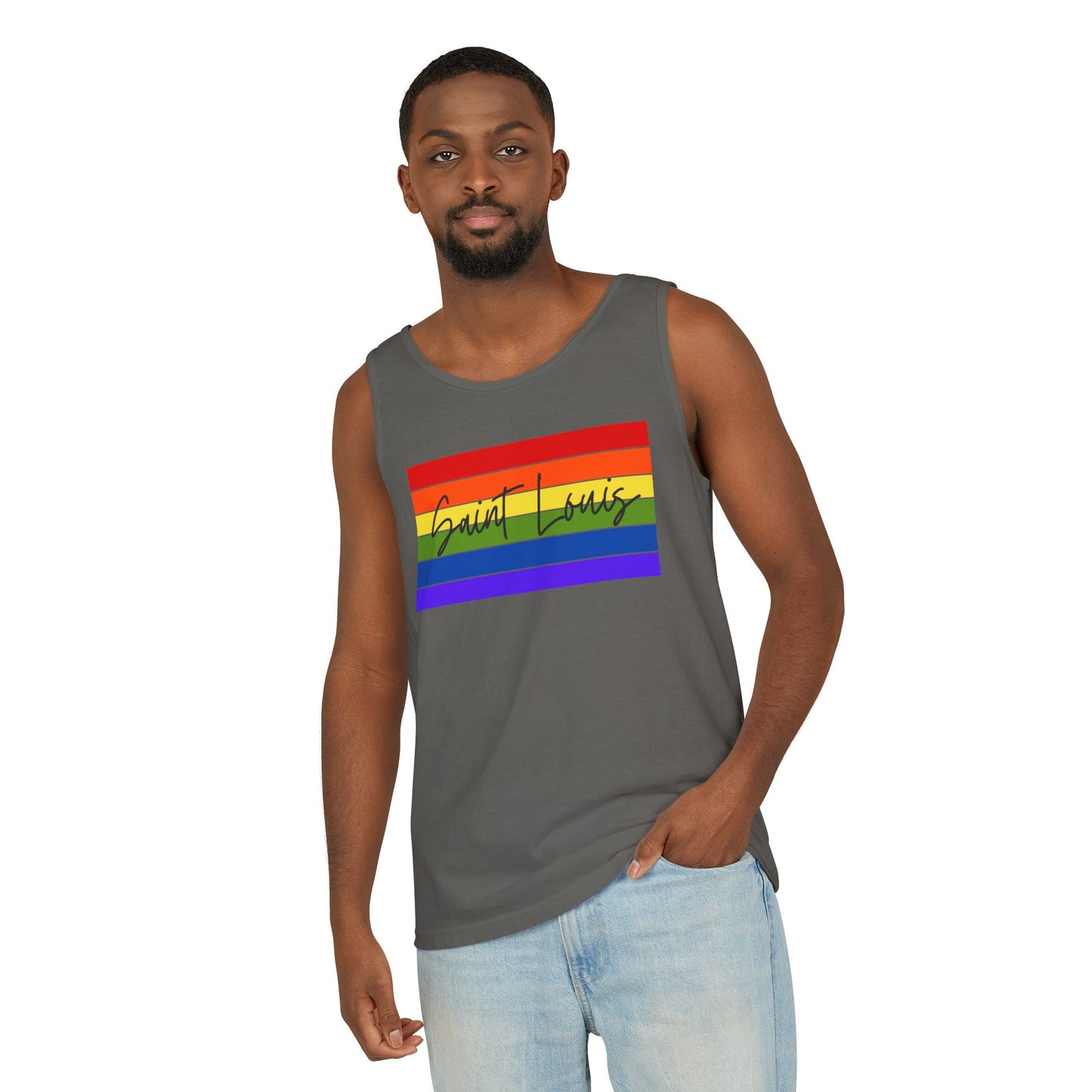 Rainbow Panel Saint Louis Single Jersey Men's Tank