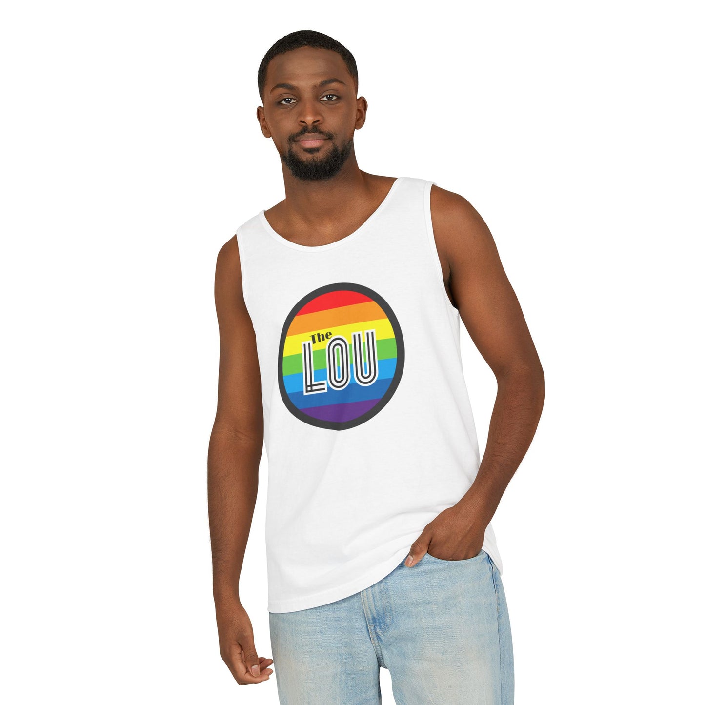 The Lou Rainbow Single Jersey Men's Tank