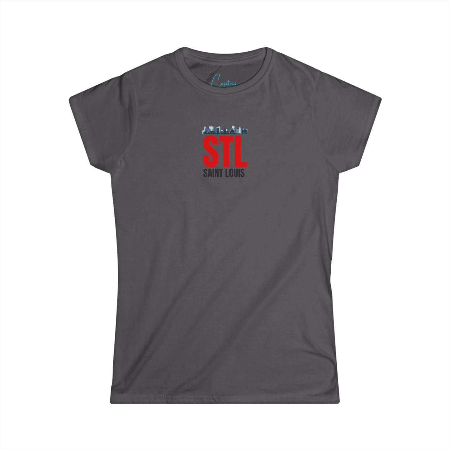 STL St. Louis Skyline RED - Women's Softstyle Tee