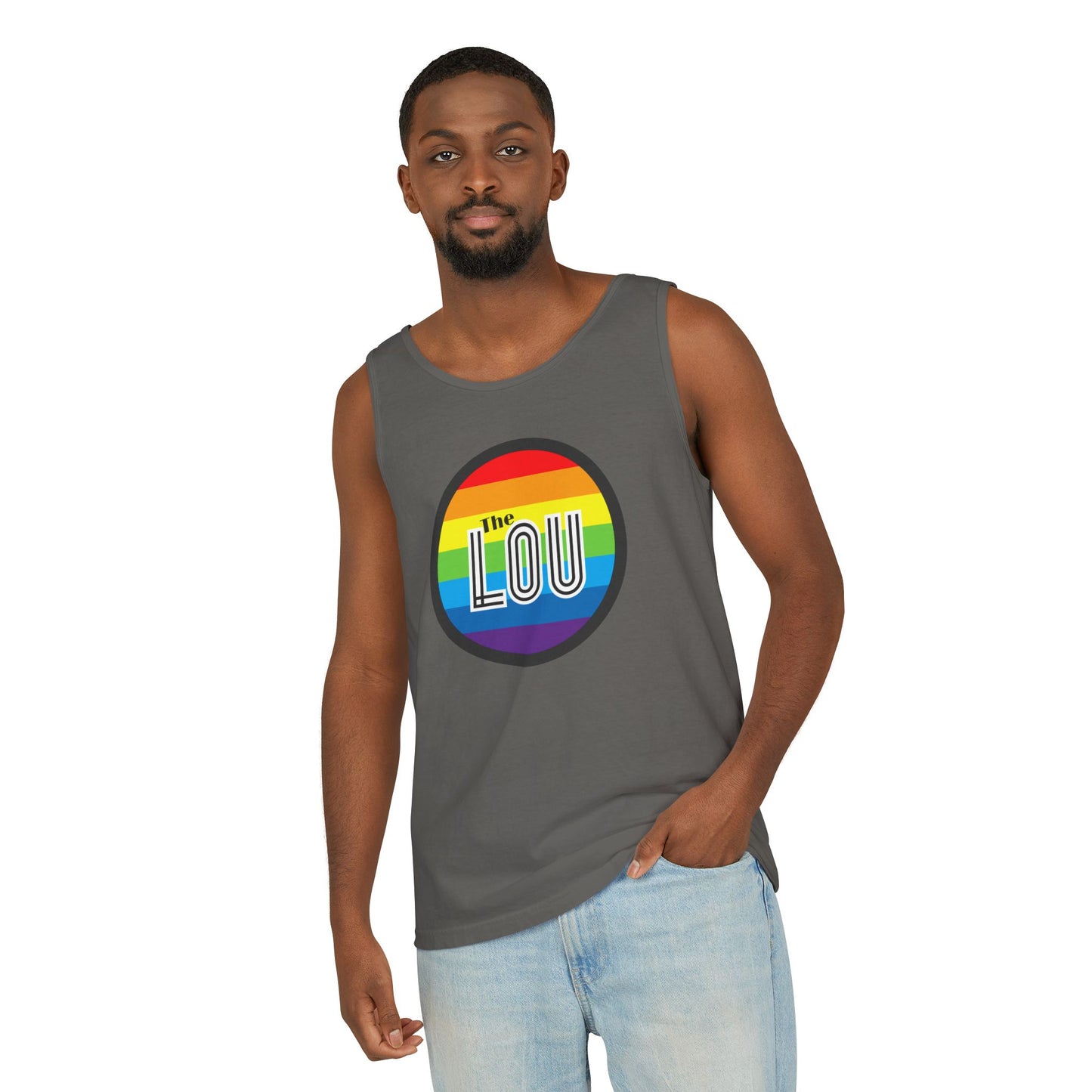 The Lou Rainbow Single Jersey Men's Tank