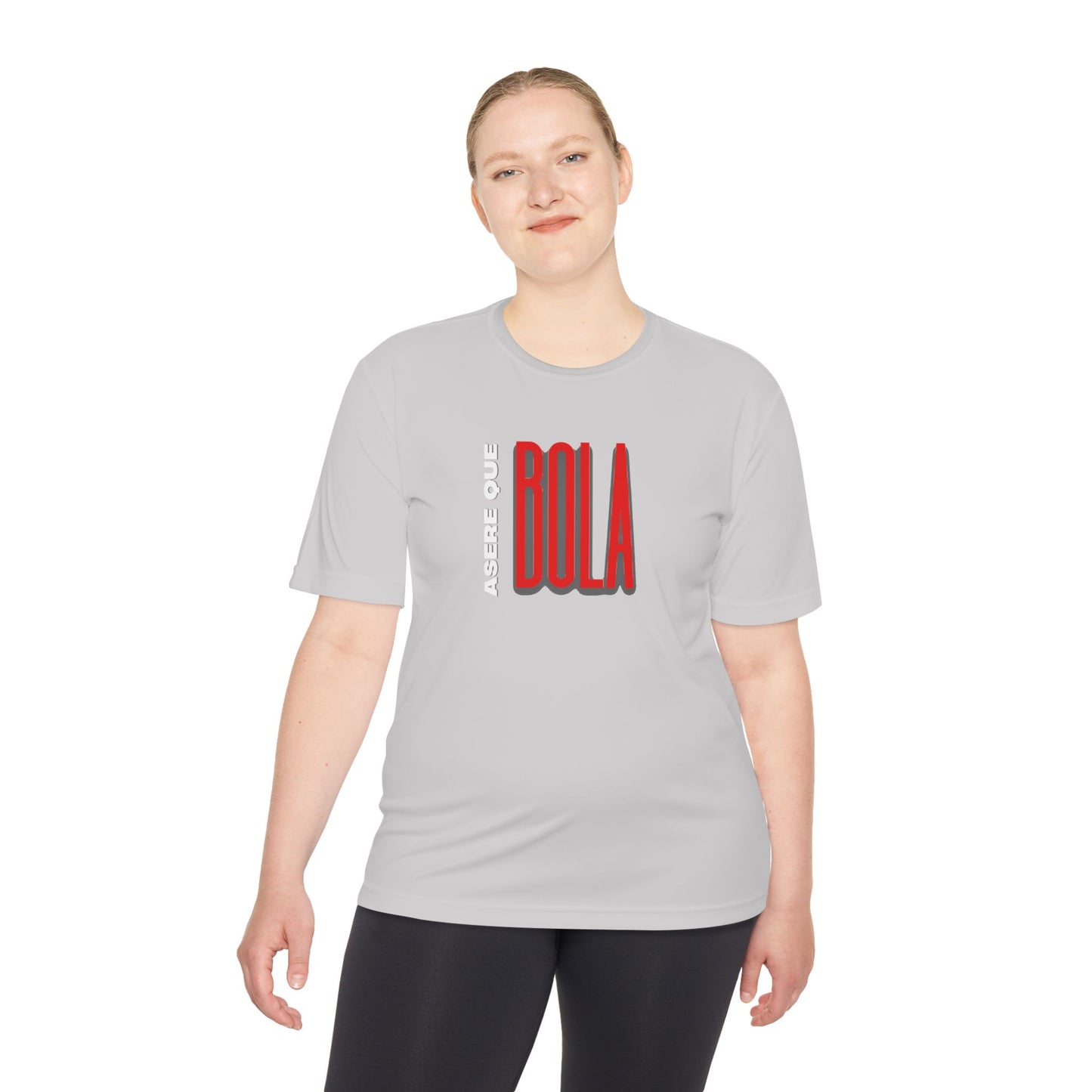 Acere Que Bola Red+White Letters Unisex Moisture Wicking Tee