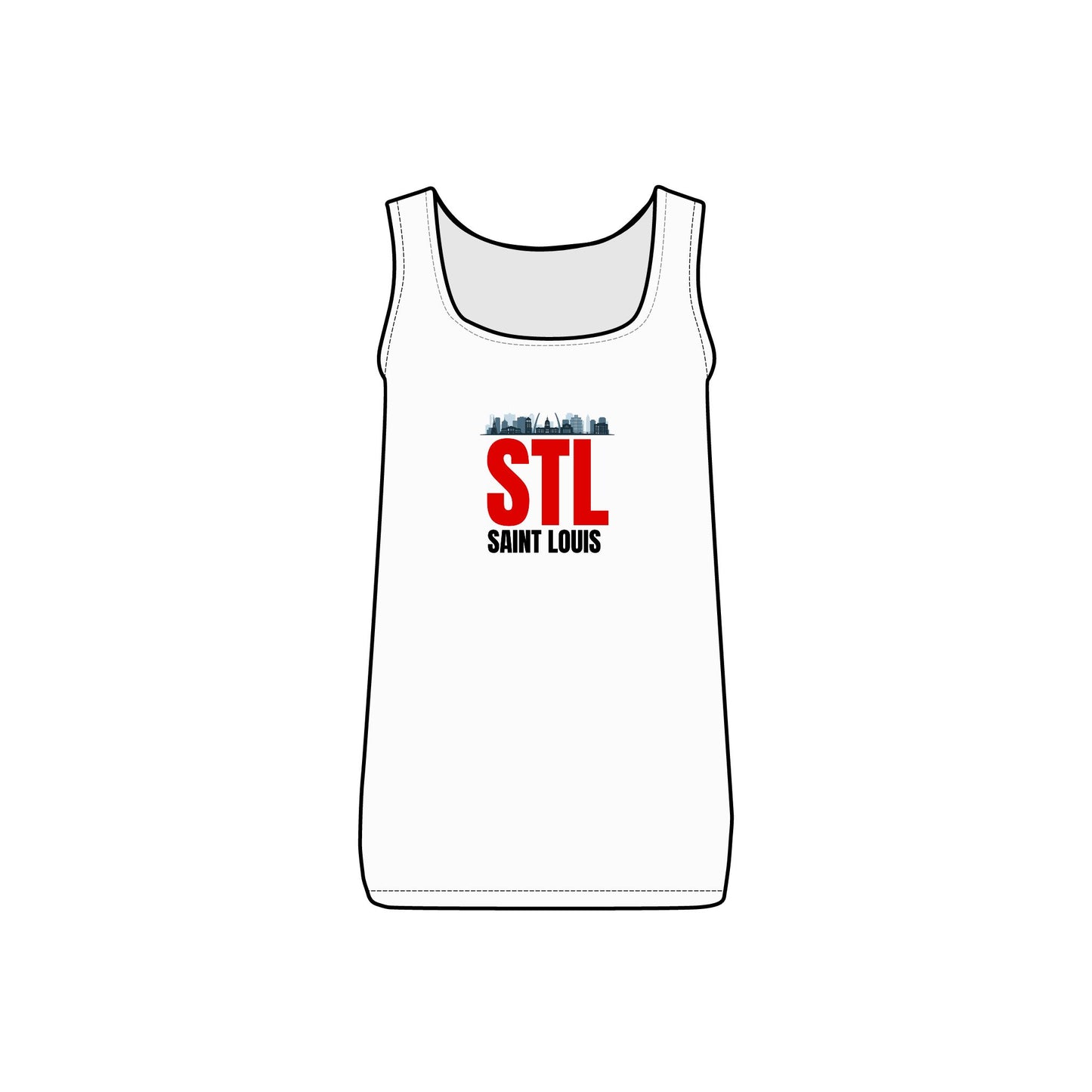 STL St. Louis Skyline RED - Women's Softstyle Tank