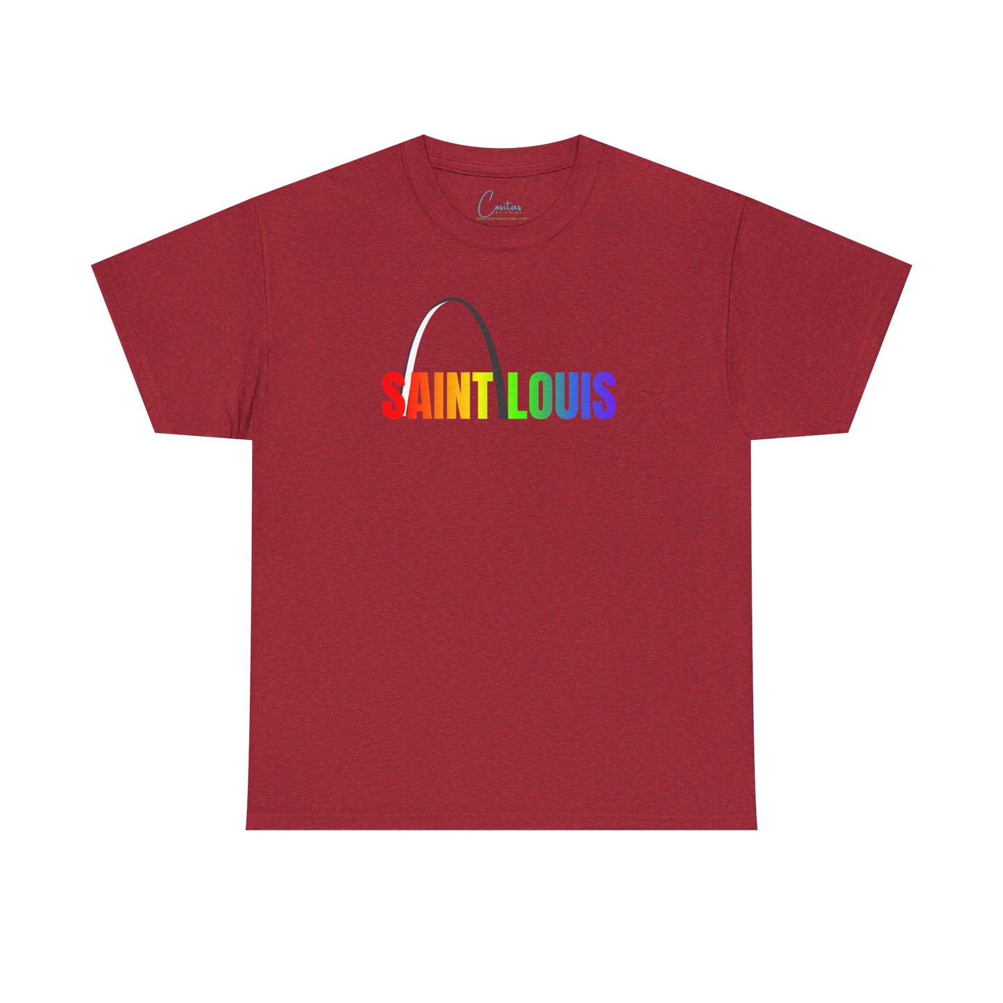 Saint Louis Arch Saint Louis Pride Rainbow Unisex Heavy Cotton Tee