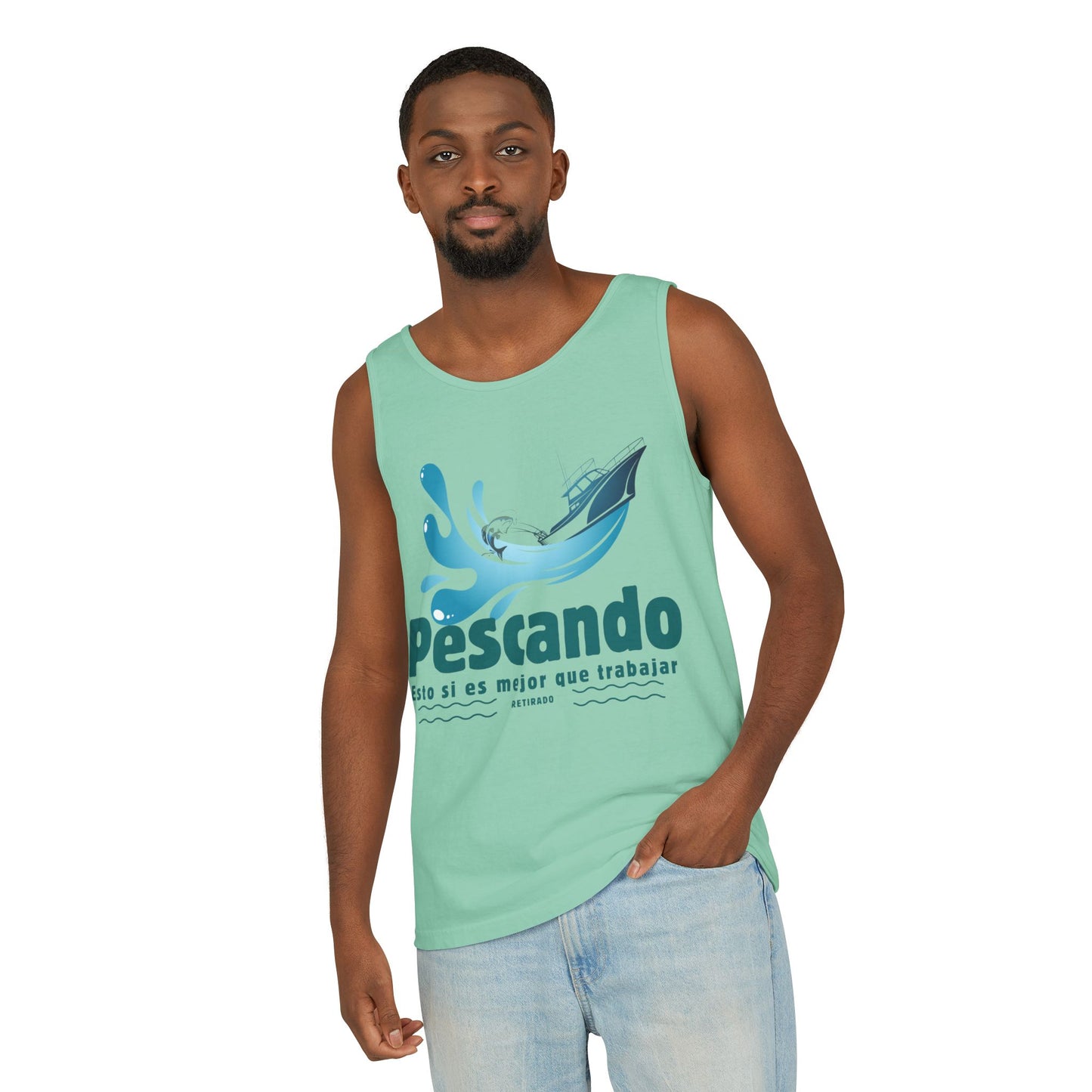 Pescando: Mejor que trabajar Single Jersey Men's Tank