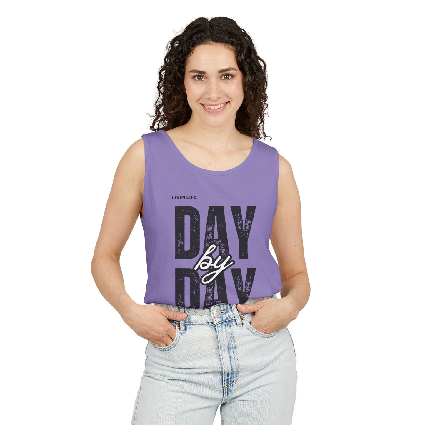 Livin Life Day by Day Unisex Jersey Short Sleeve Tank