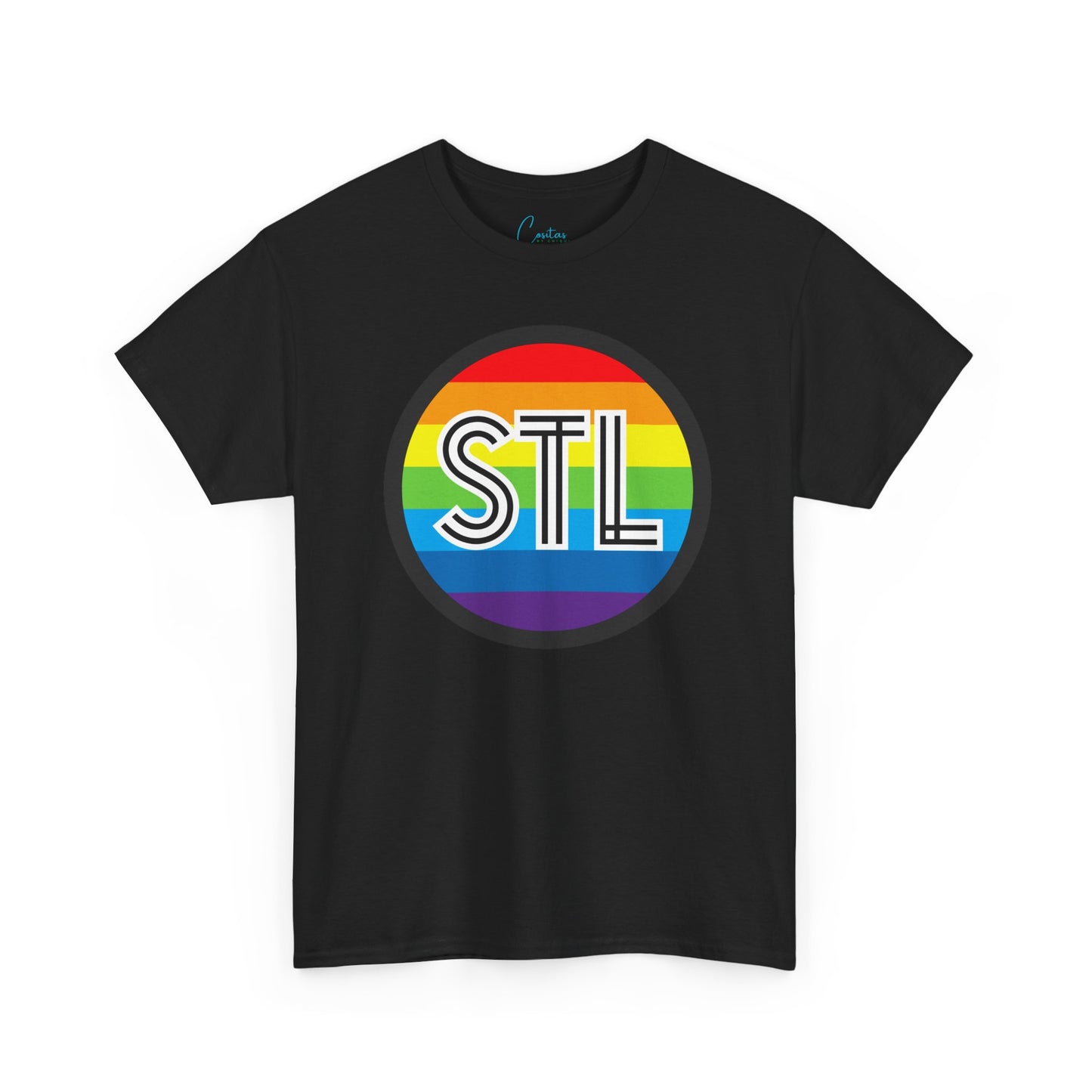 The Lou STL Saint Louis Pride Rainbow Unisex Heavy Cotton Tee