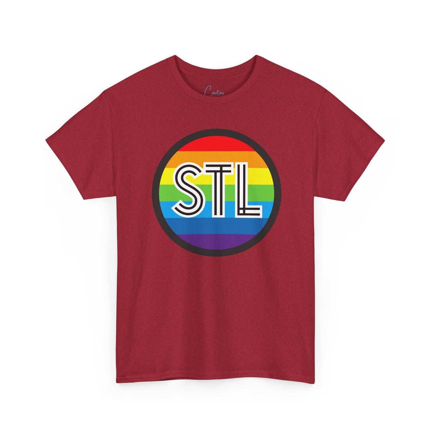 The Lou STL Saint Louis Pride Rainbow Unisex Heavy Cotton Tee