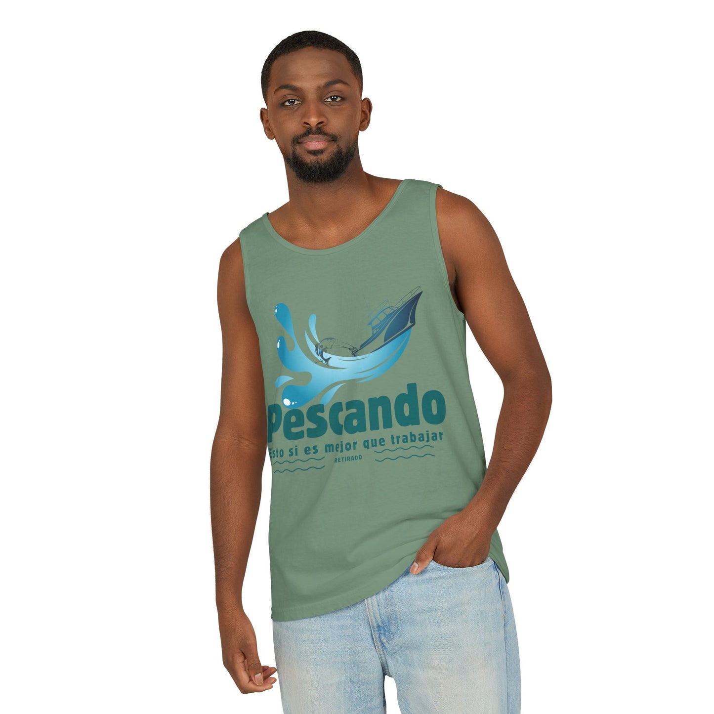 Pescando: Mejor que trabajar Single Jersey Men's Tank