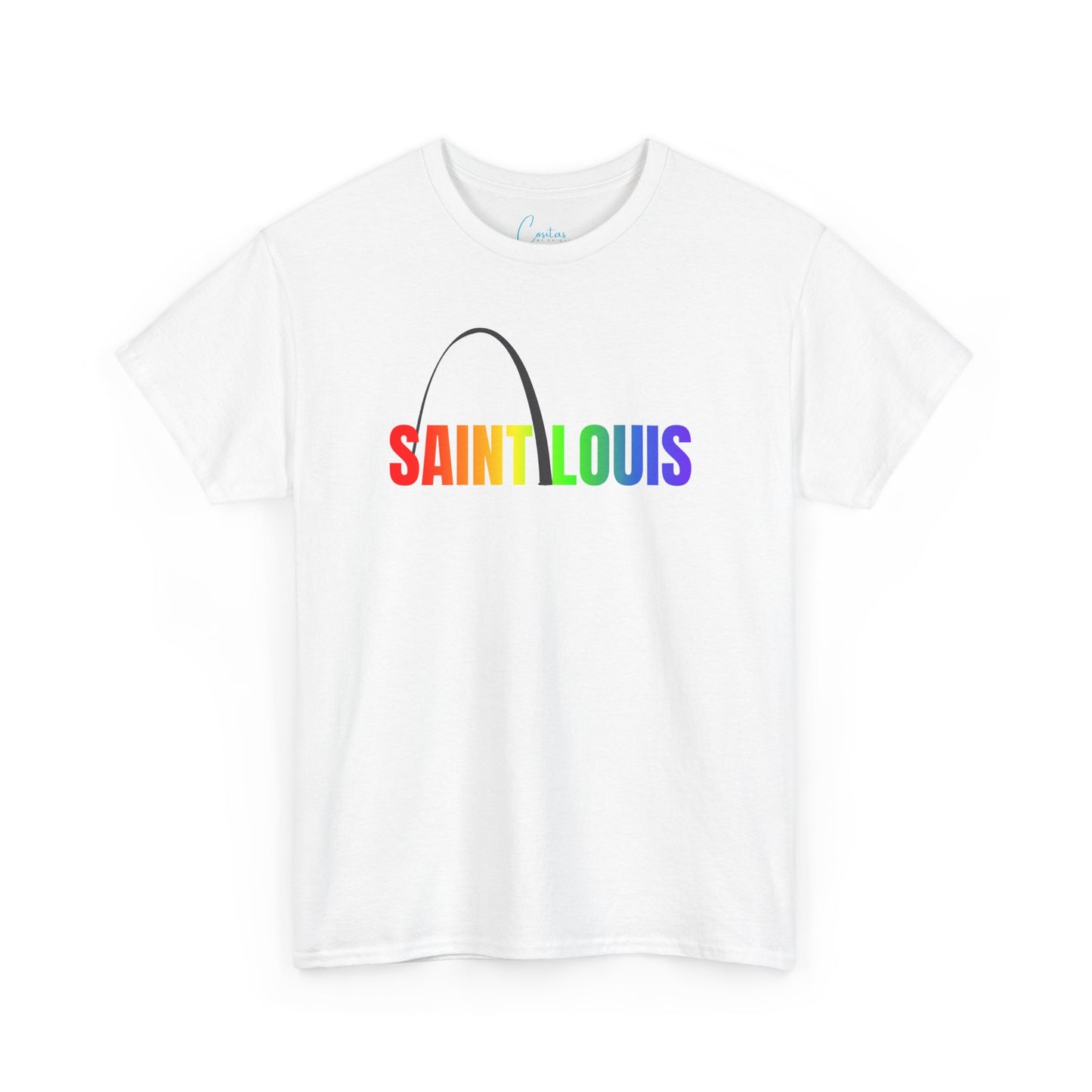 Saint Louis Arch Saint Louis Pride Rainbow Unisex Heavy Cotton Tee