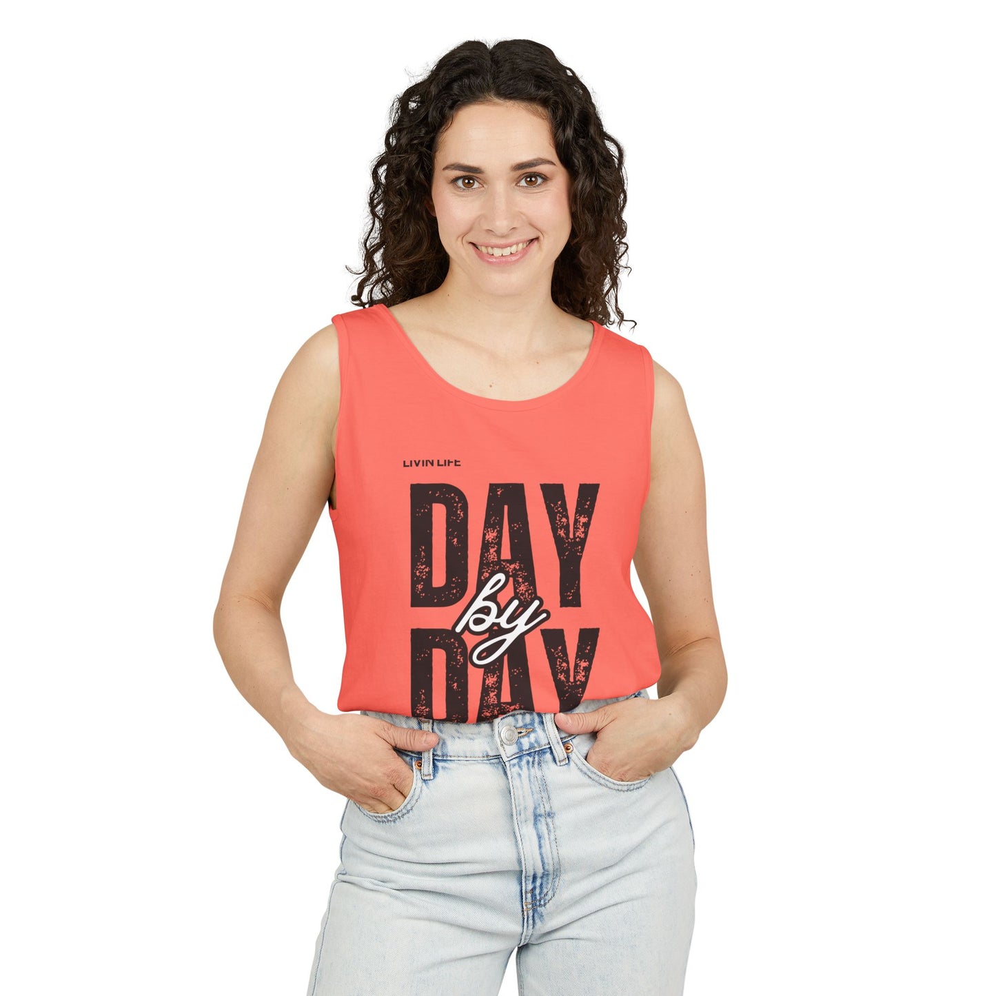 Livin Life Day by Day Unisex Jersey Short Sleeve Tank