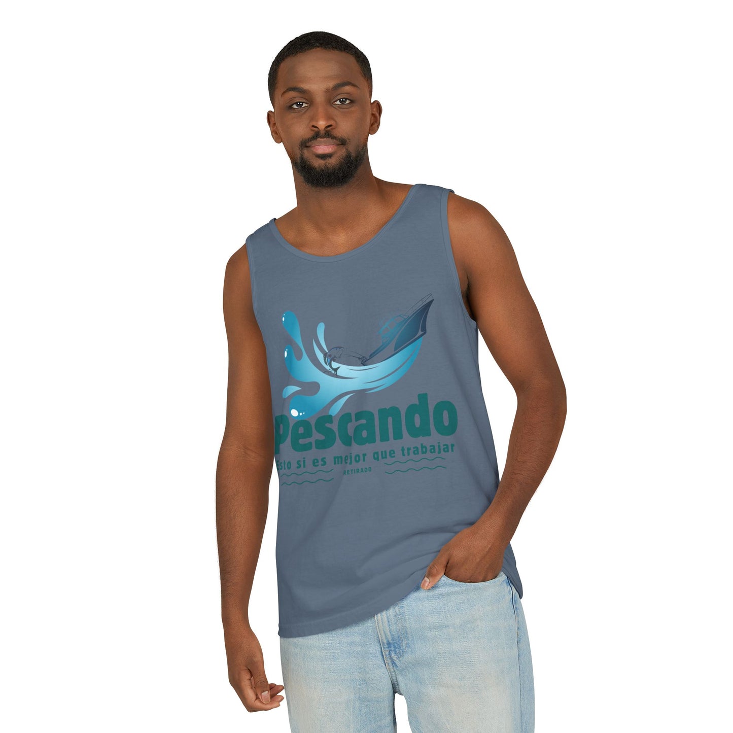 Pescando: Mejor que trabajar Single Jersey Men's Tank