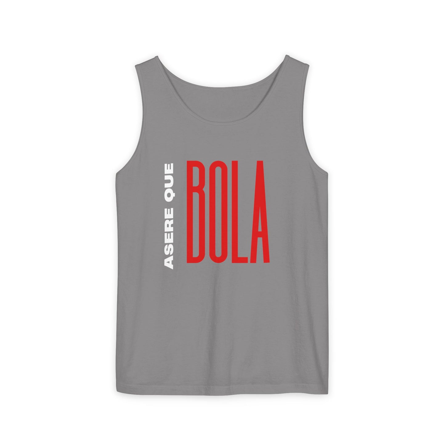 Acere que Bola red white on blue. Unisex Heavy Cotton Tank