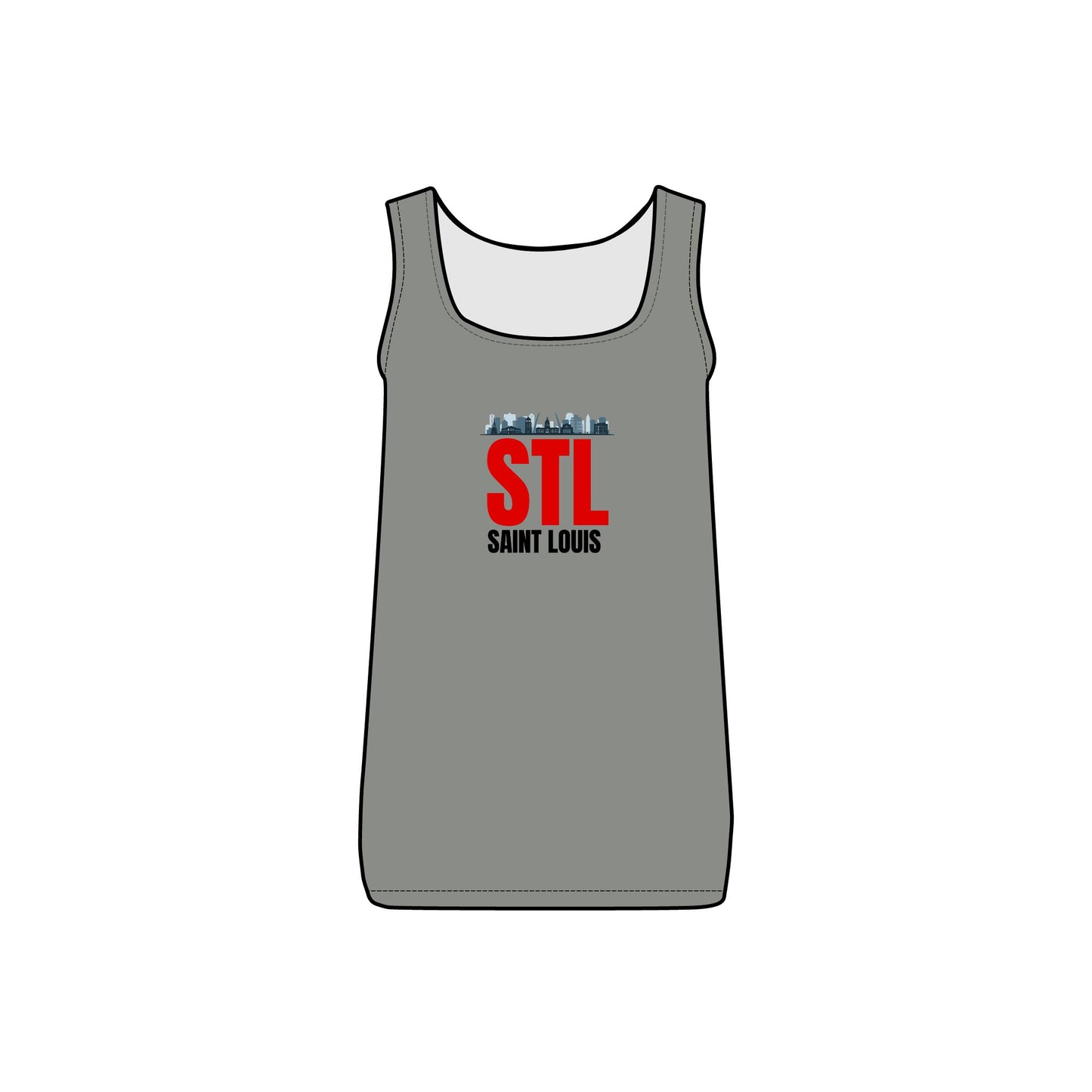 STL St. Louis Skyline RED - Women's Softstyle Tank