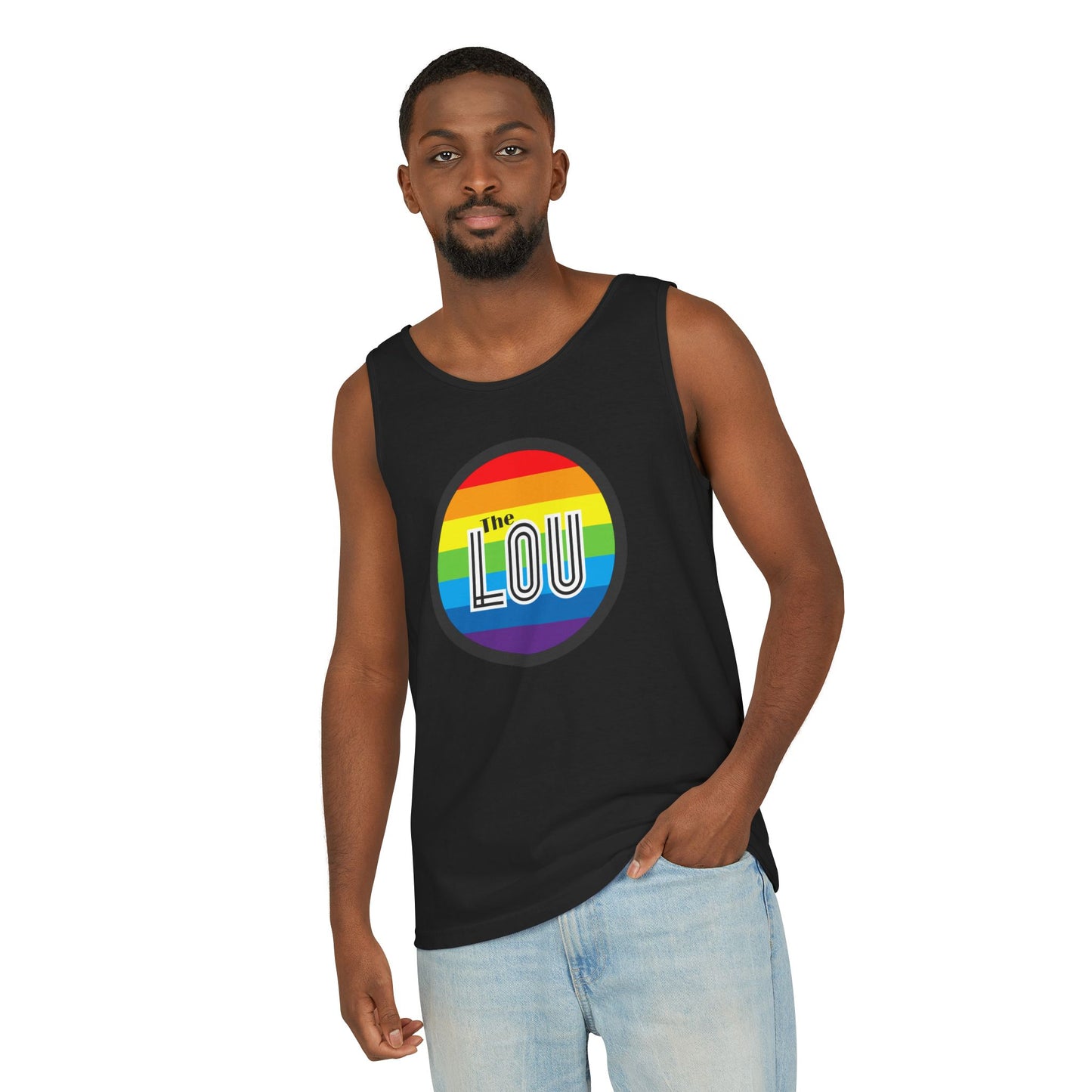 The Lou Rainbow Single Jersey Men's Tank