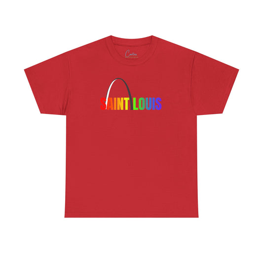 Saint Louis Arch Saint Louis Pride Rainbow Unisex Heavy Cotton Tee