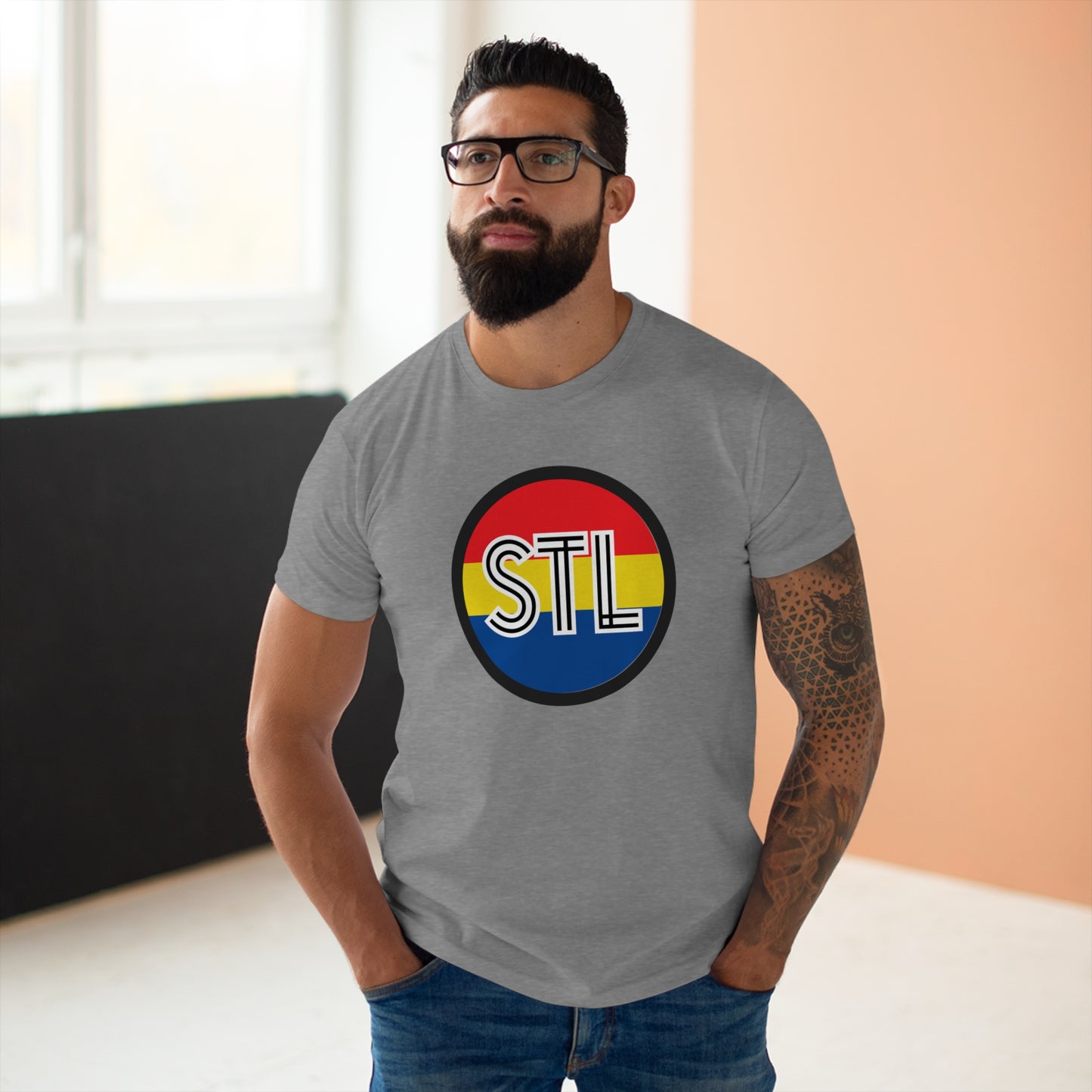 STL City Flag Shirt Single Jersey Men's T-shirt