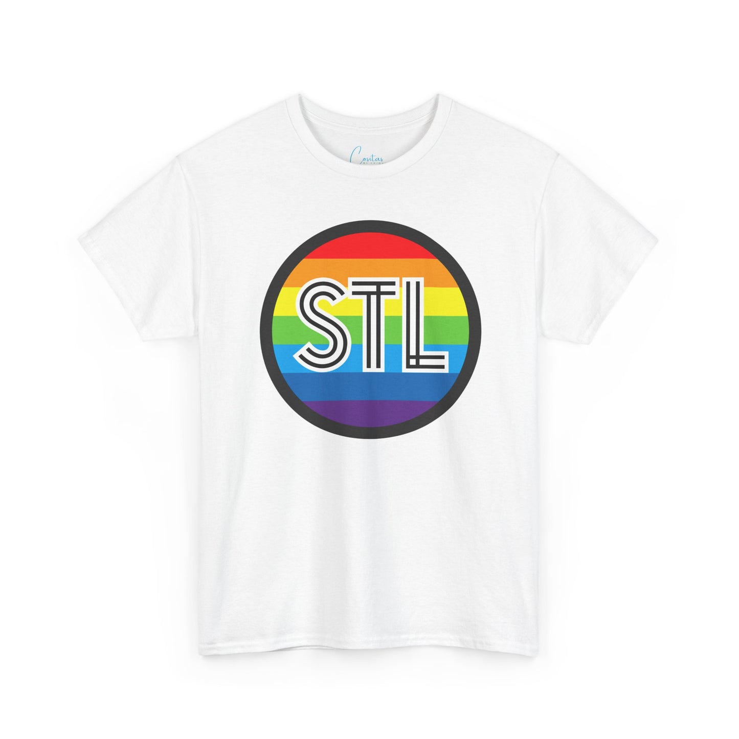 The Lou STL Saint Louis Pride Rainbow Unisex Heavy Cotton Tee