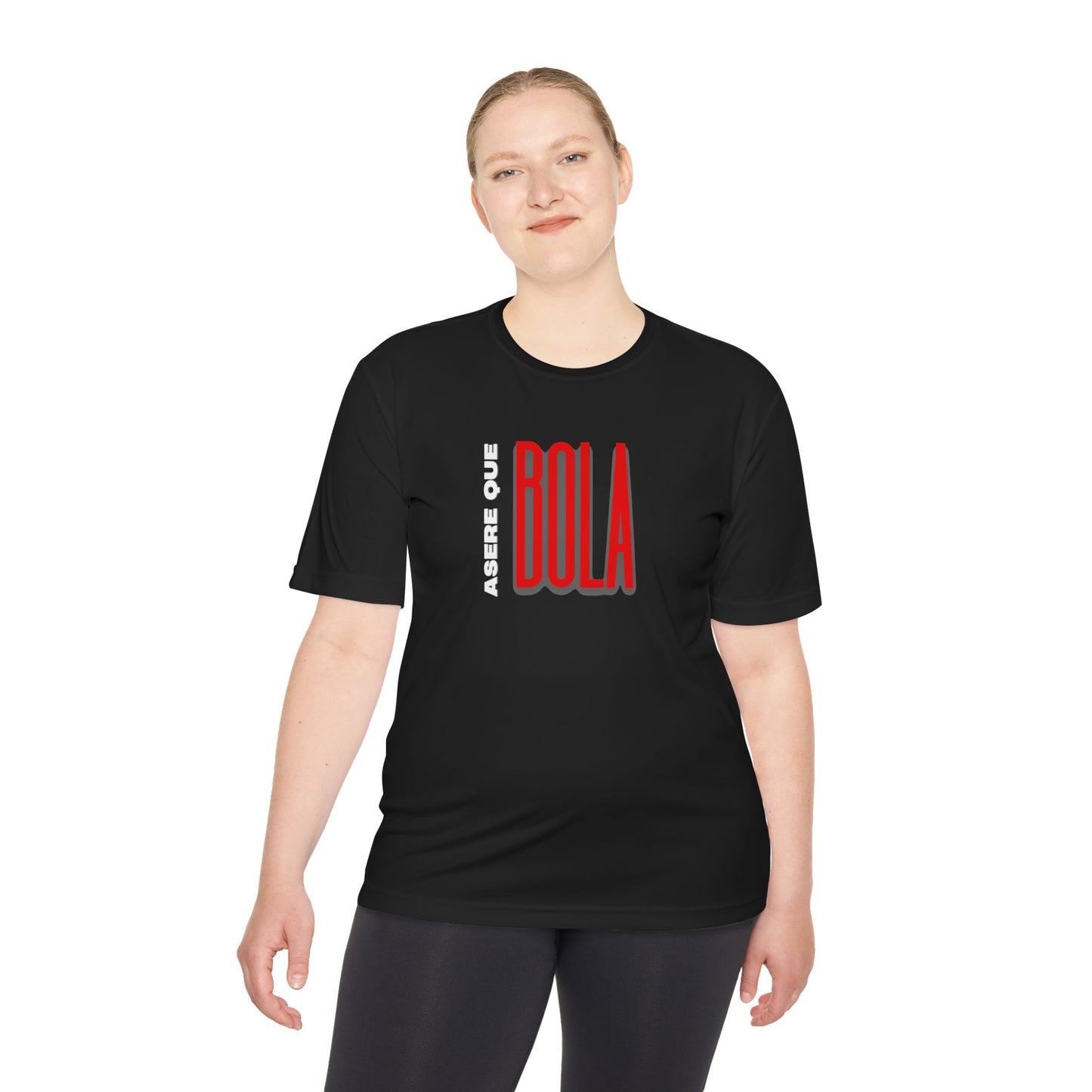 Acere Que Bola Red+White Letters Unisex Moisture Wicking Tee