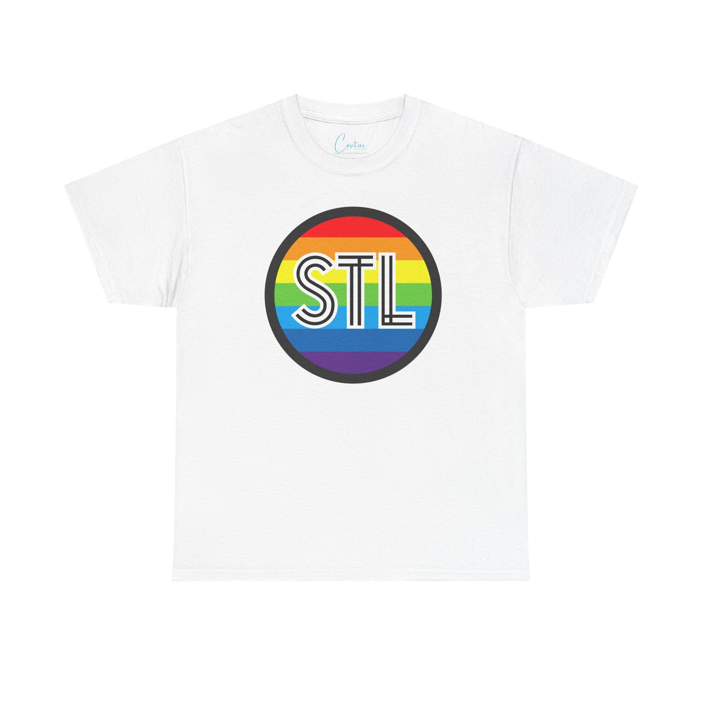 The Lou STL Saint Louis Pride Rainbow Unisex Heavy Cotton Tee